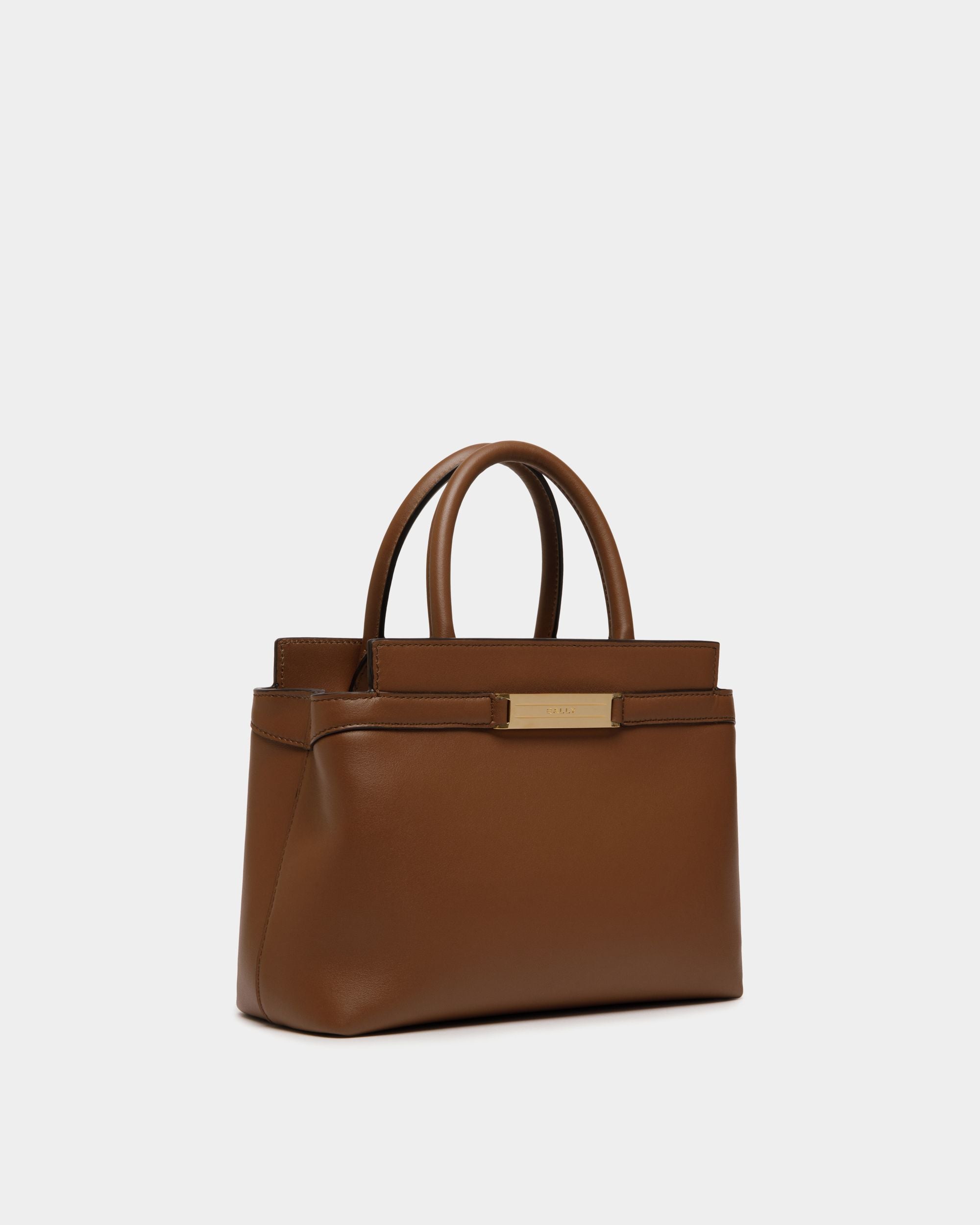 Tote Bag Piccola Deco In Pelle Marrone - Donna - Bally - 03