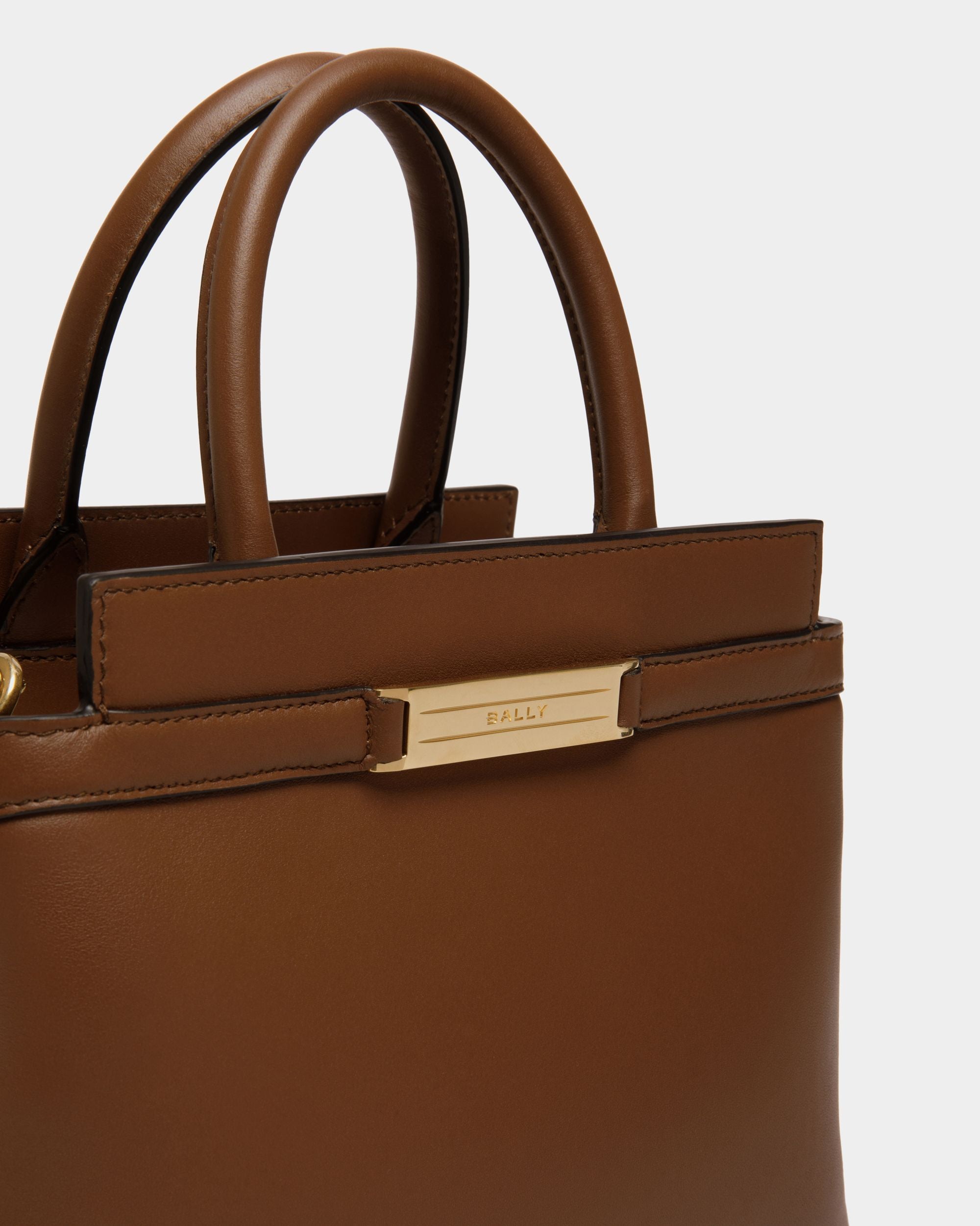 Tote Bag Piccola Deco In Pelle Marrone - Donna - Bally - 05