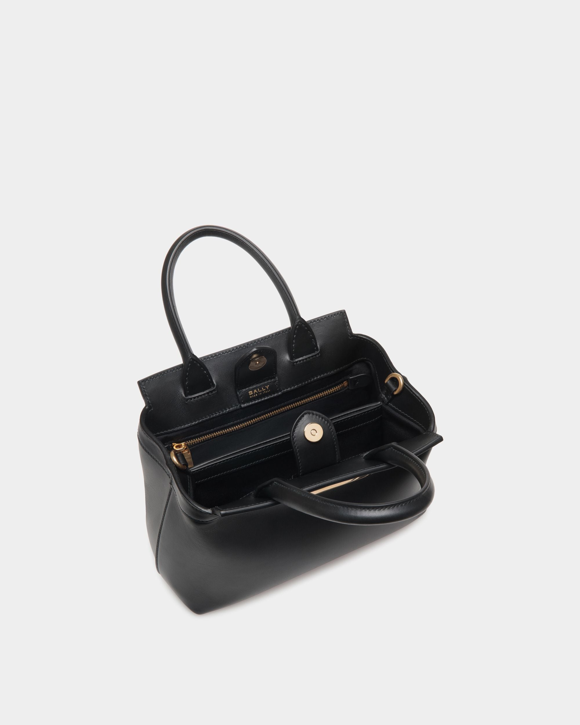 Tote Bag Piccola Deco In Pelle Nera - Donna - Bally - 05