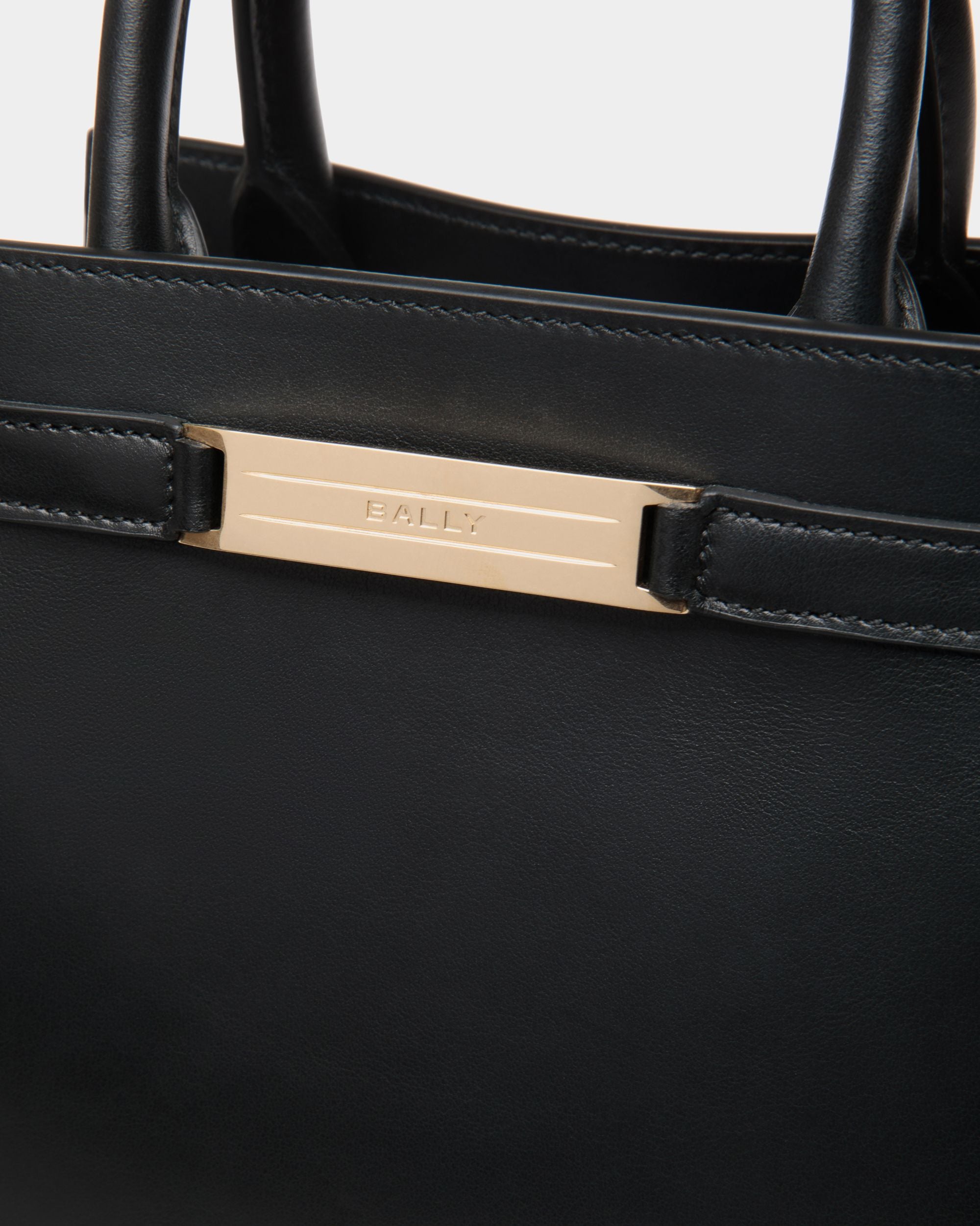 Tote Bag Piccola Deco In Pelle Nera - Donna - Bally - 06