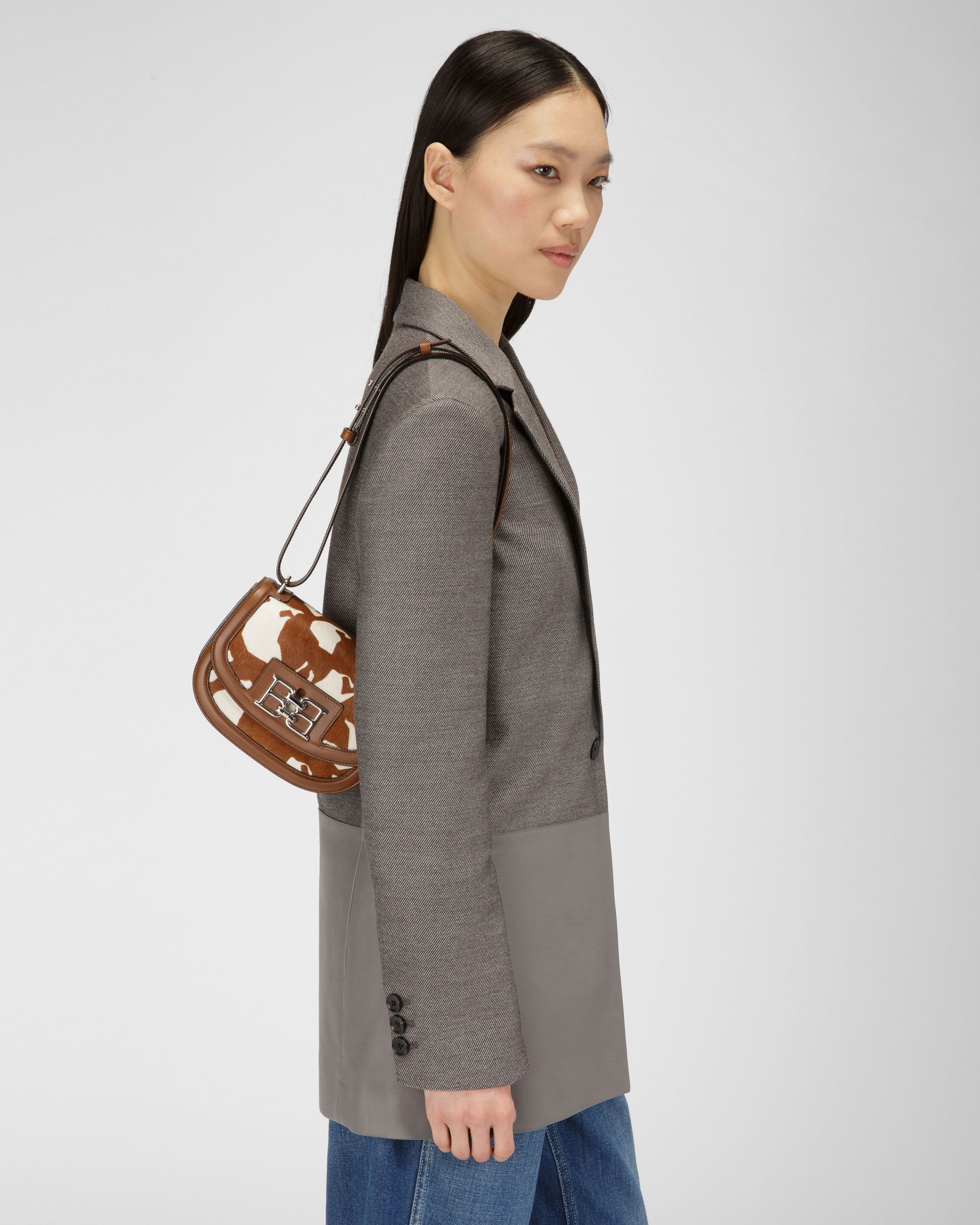 Baily Borsetta In Pelle Marrone E Bianca - Donna - Bally - 02