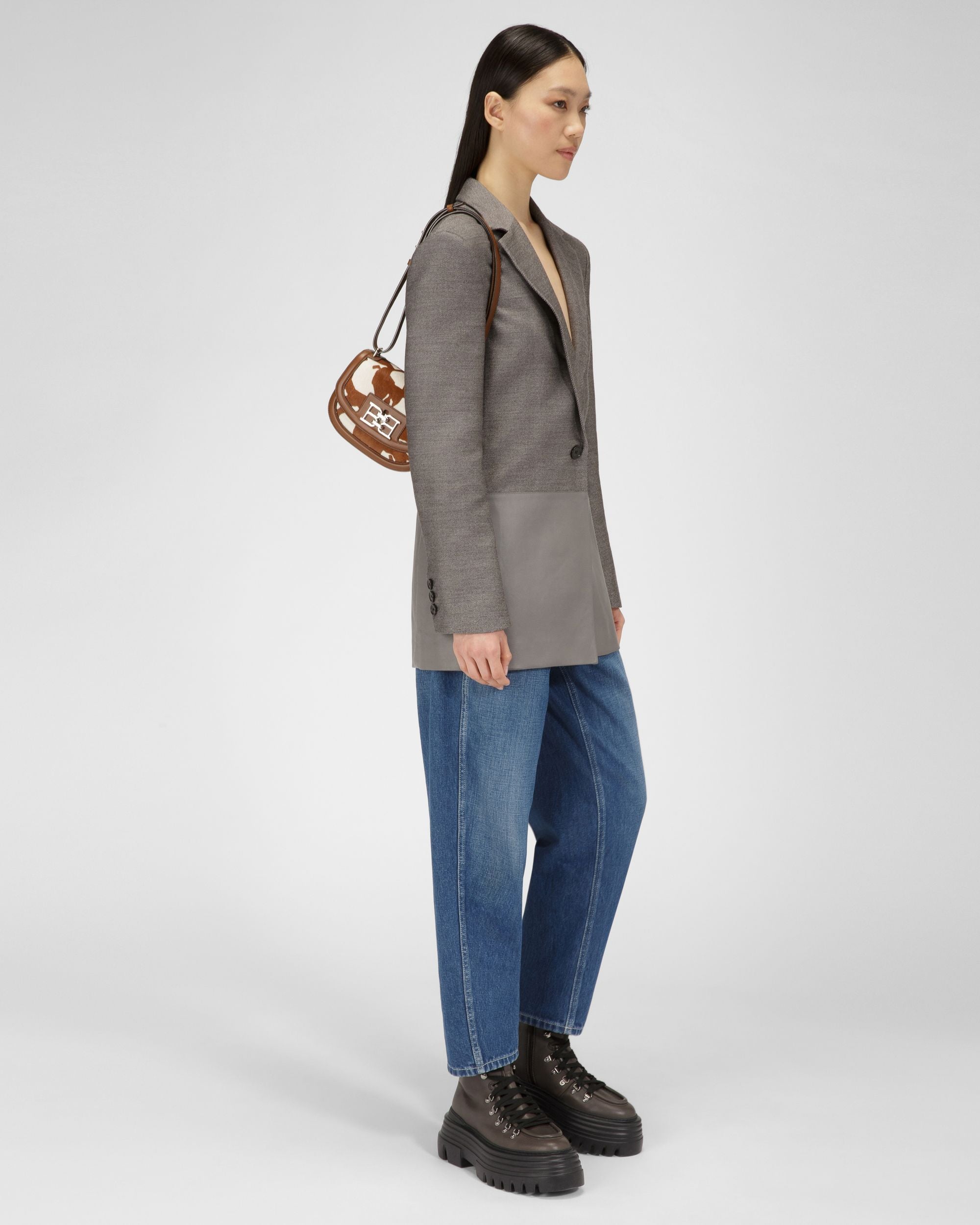Baily Borsetta In Pelle Marrone E Bianca - Donna - Bally - 08