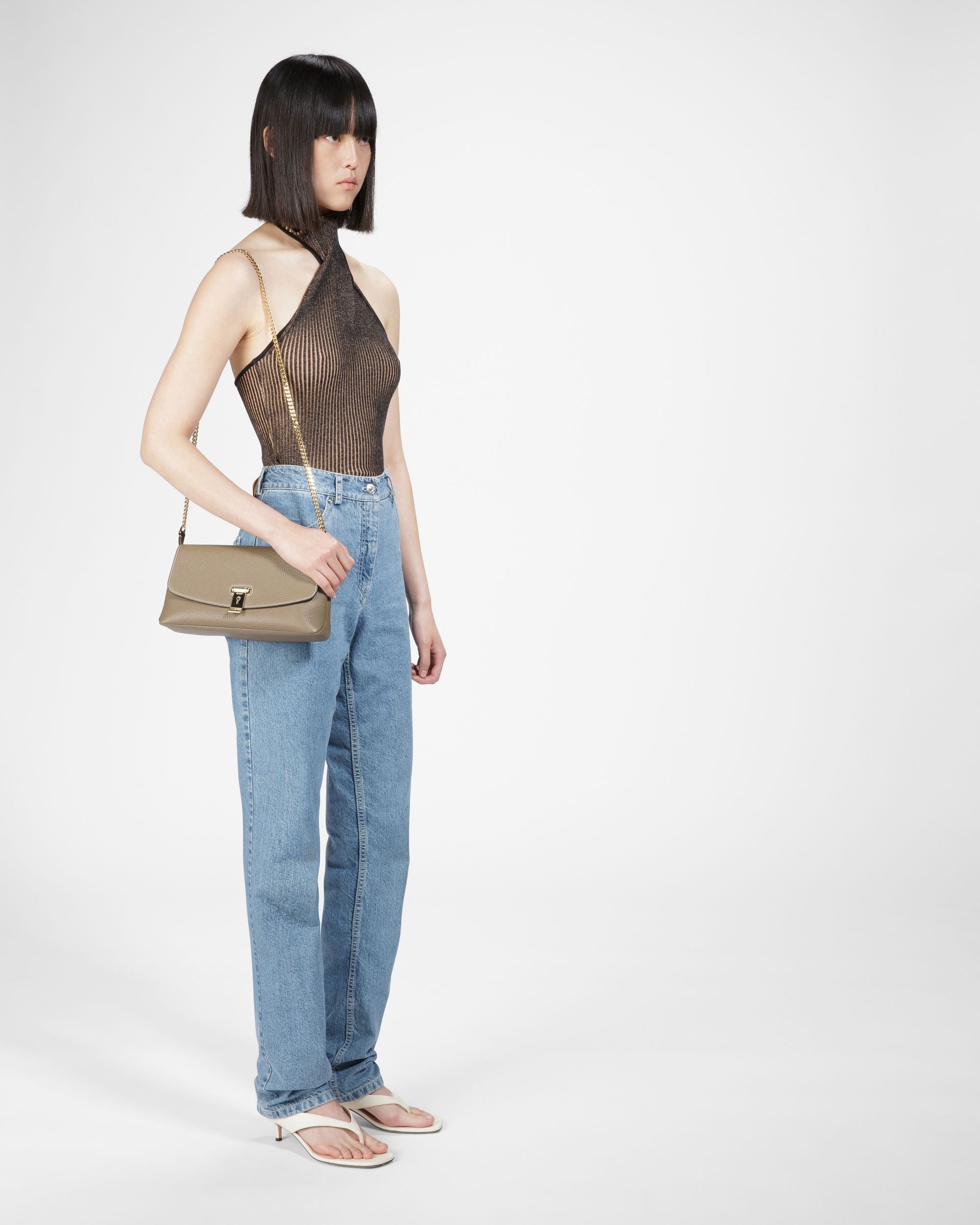 Leena Leder-Minibag In Taupe - Damen - Bally - 09