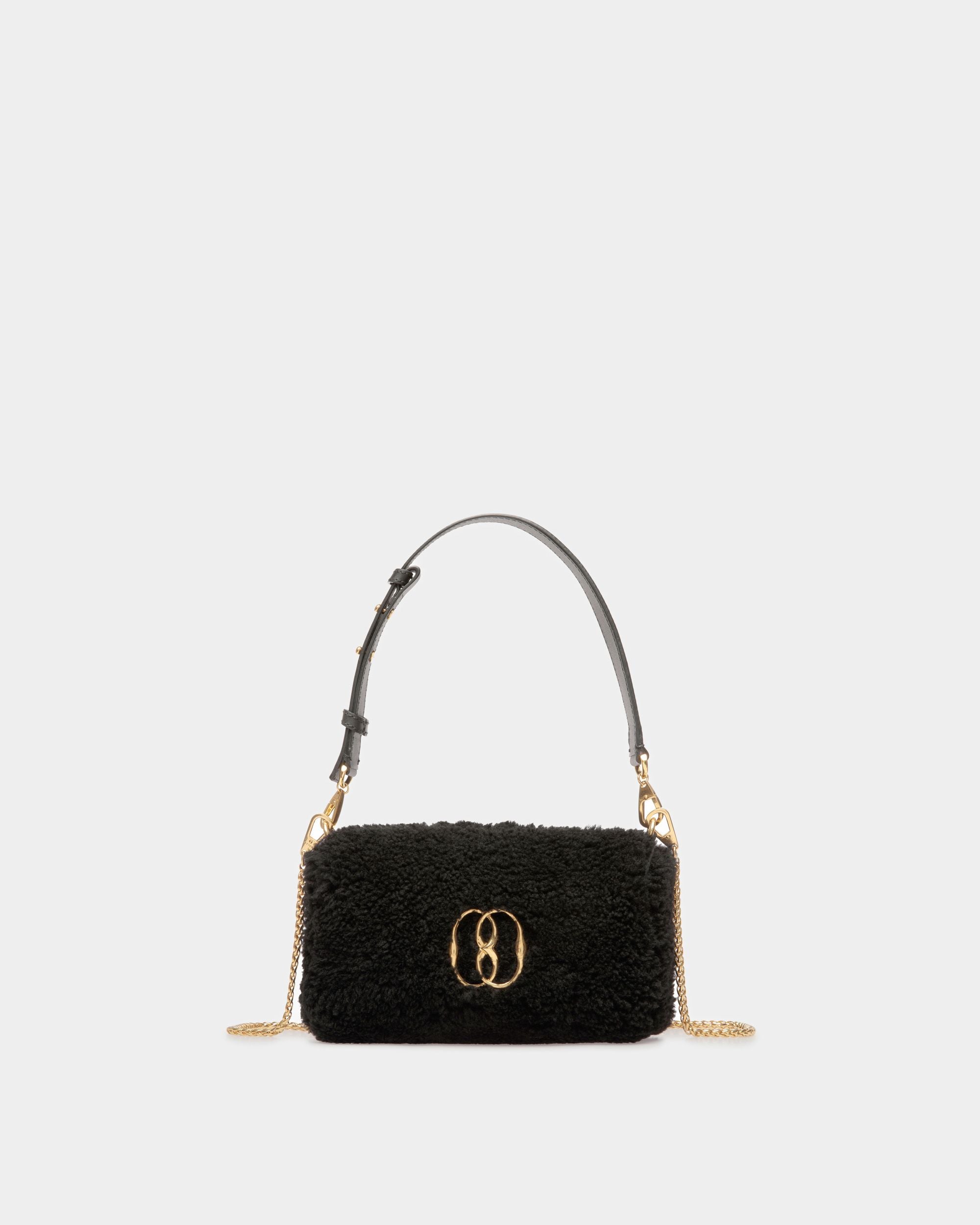 Women's Emblem Minibag In Black Wool | Bally | Still Life Front