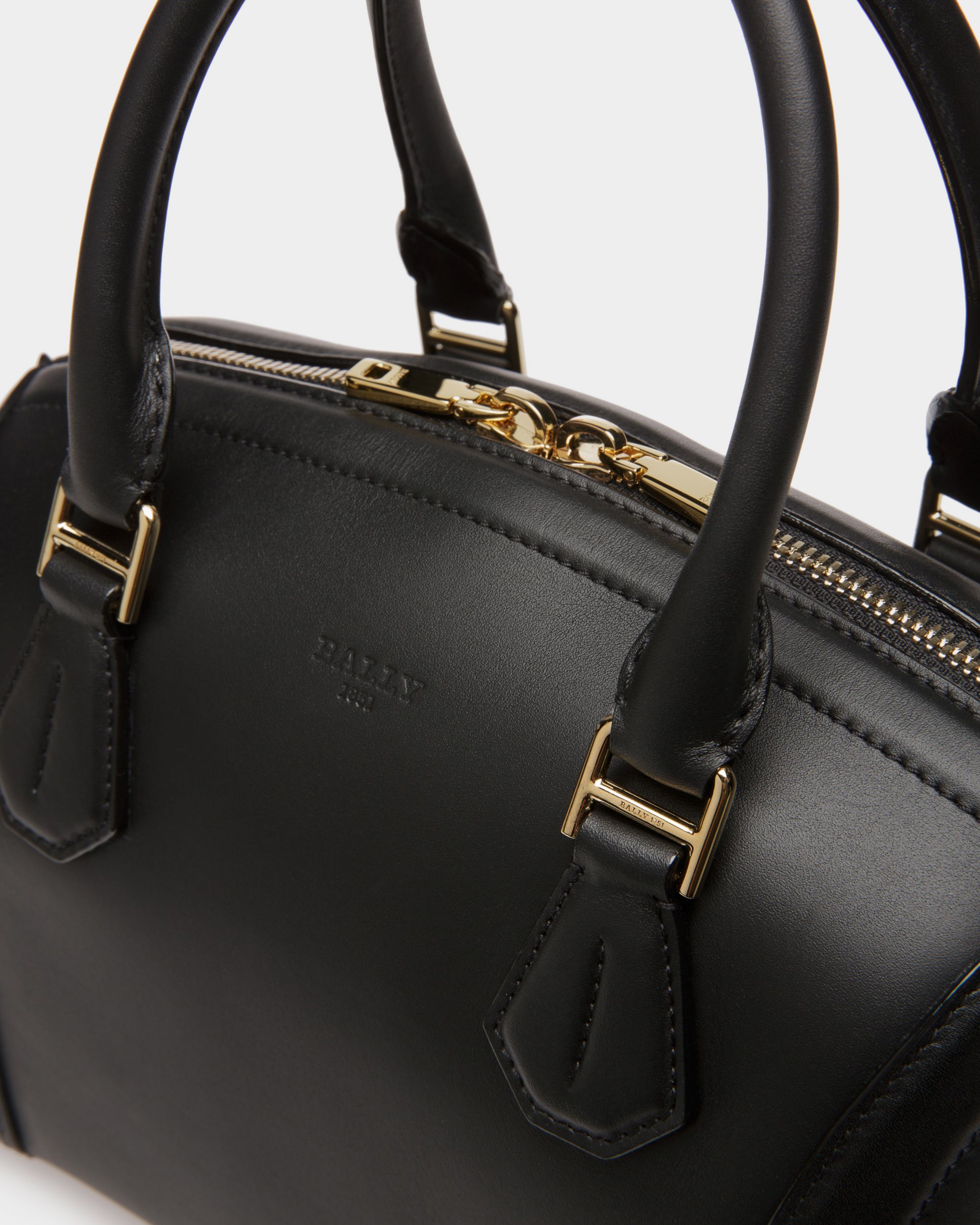 Saffi Small Mini Borsa In Pelle Nera - Donna - Bally - 04