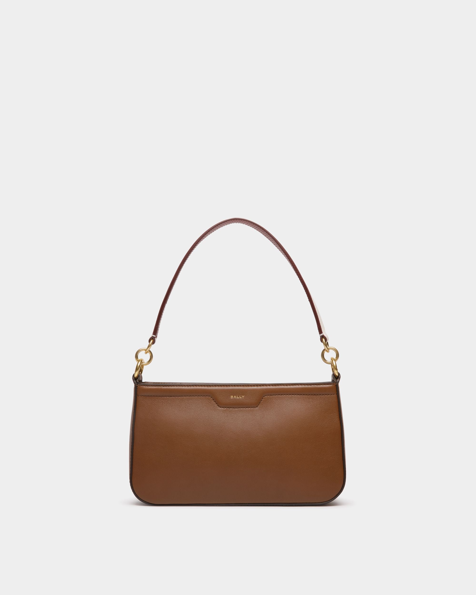 Kleine Code Schultertasche Aus Leder In Braun - Women's - Bally - 01