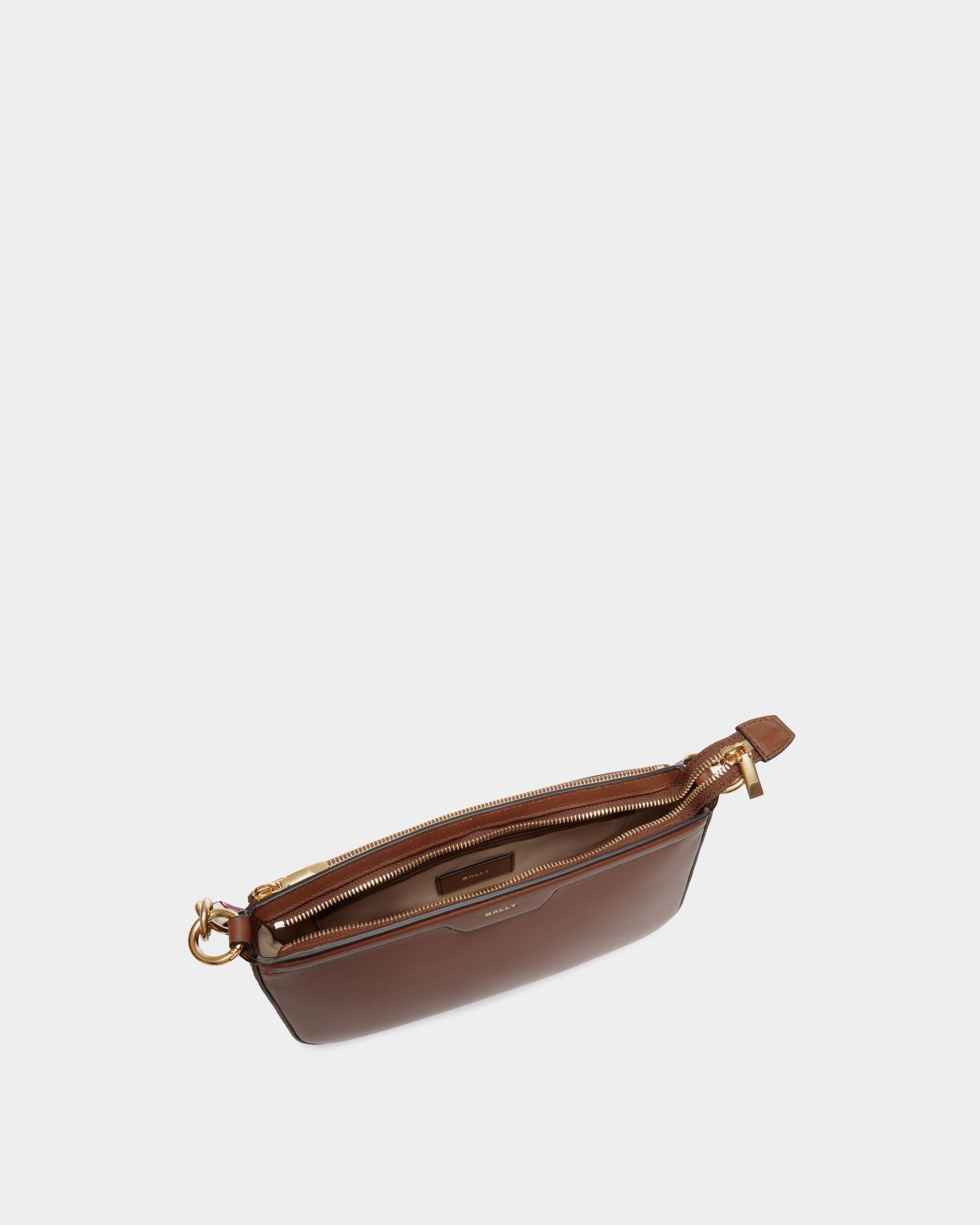 Kleine Code Schultertasche Aus Leder In Braun - Women's - Bally - 04