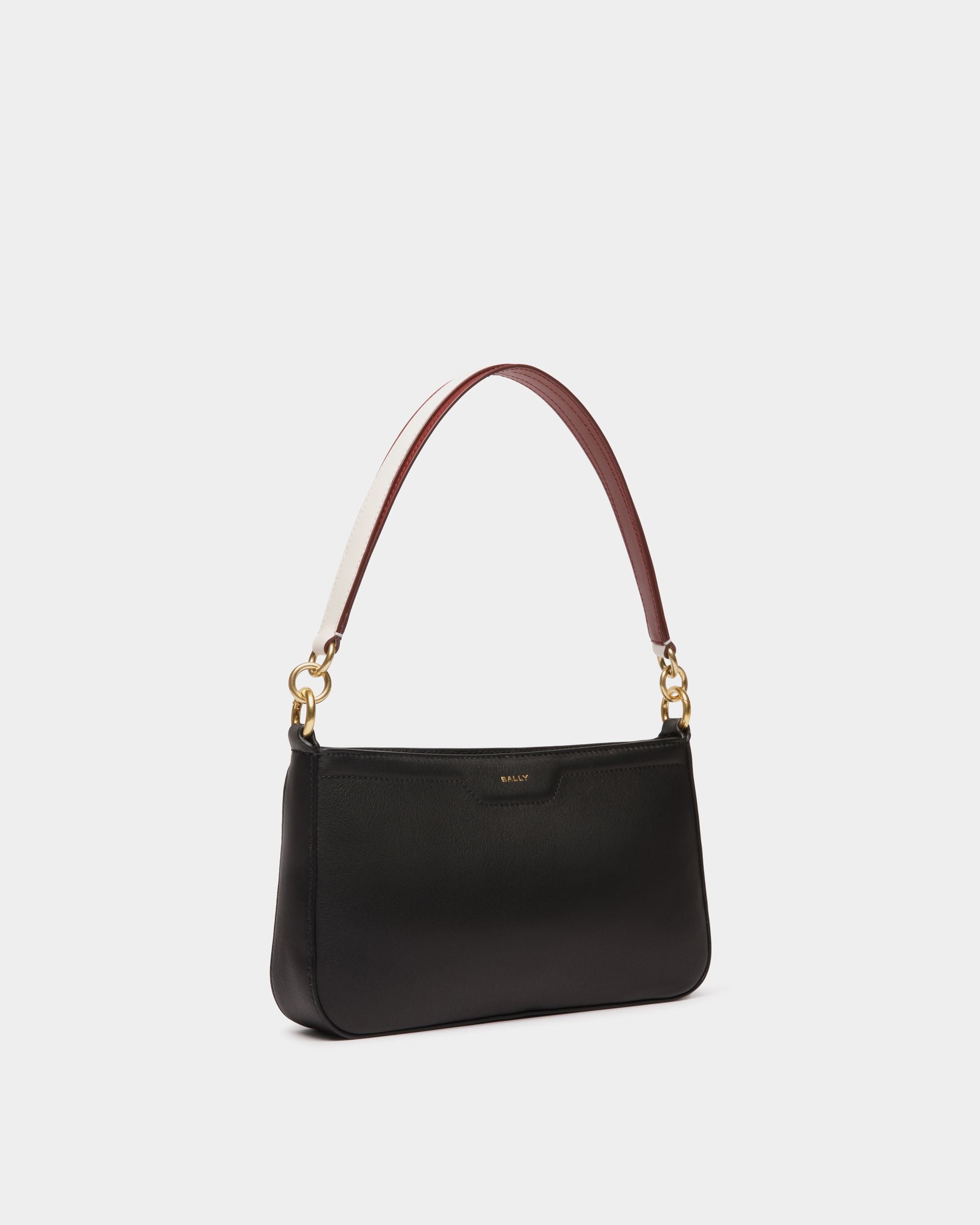 Code Small Shoulder Bag in Black Leather - Women's - Bally - 04