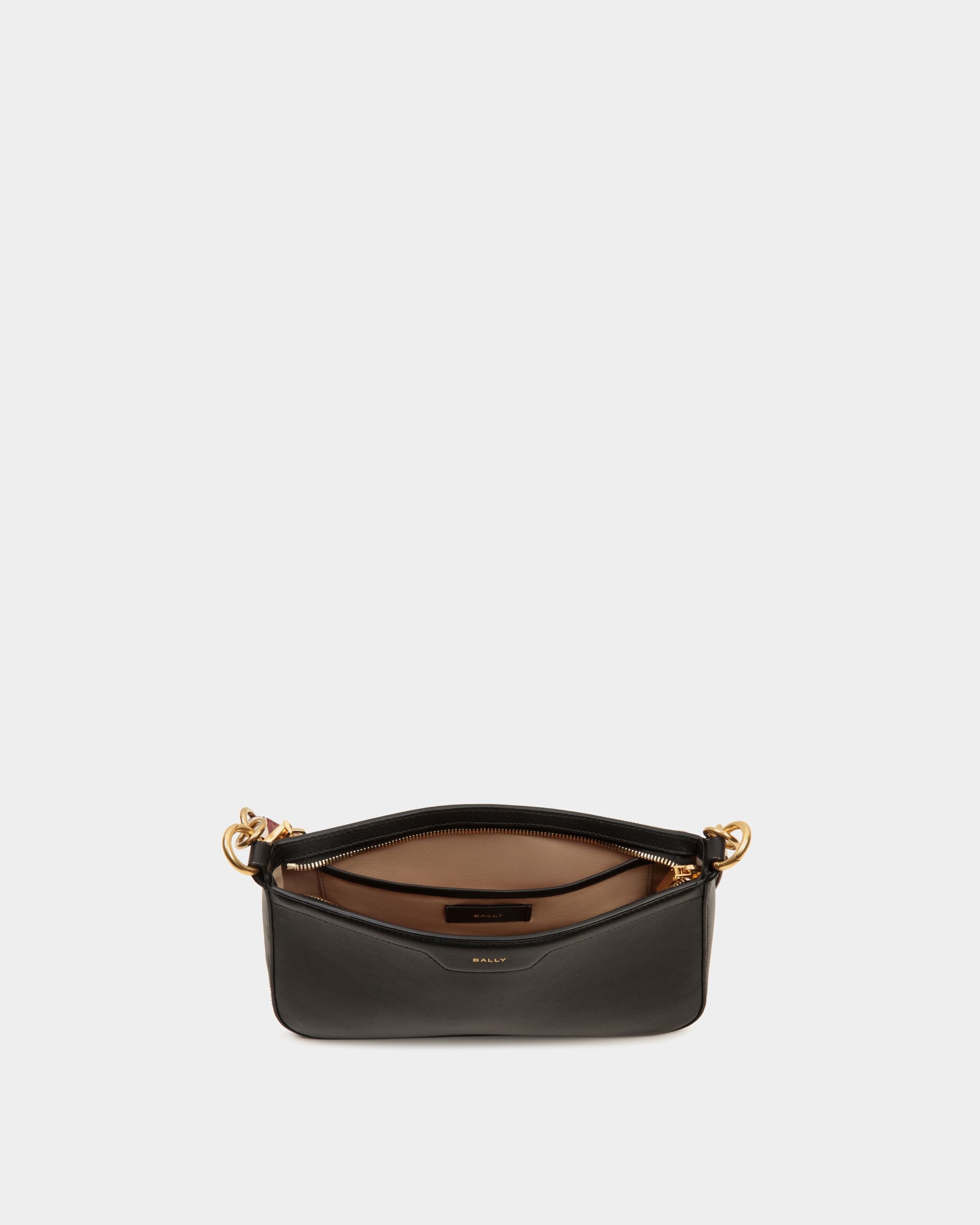 Petit Sac D'épaule Code En Cuir Noir - Femme - Bally - 05