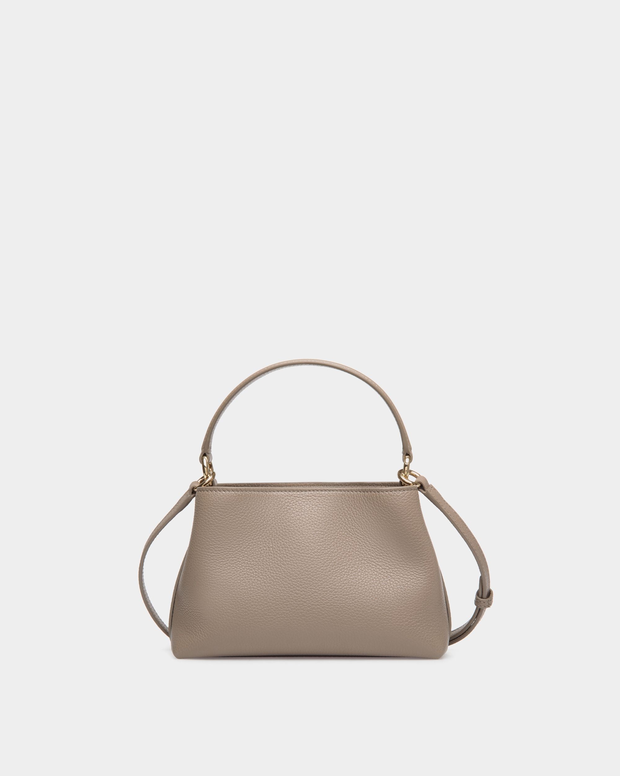 Lock Me Minibag in Taupe Grained Leather - Women's - Bally - 02