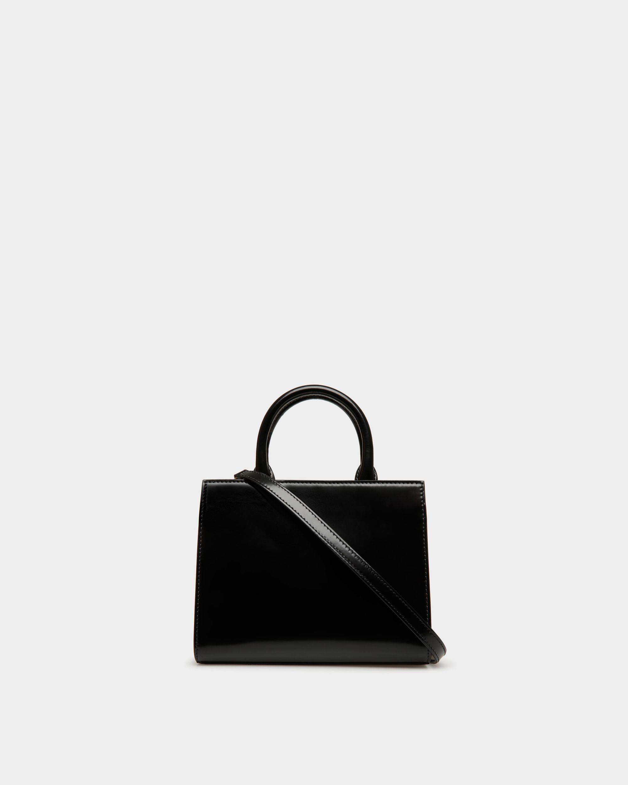 Tote Bag Piccola Emblem In Pelle Spazzolata Nera - Donna - Bally - 03