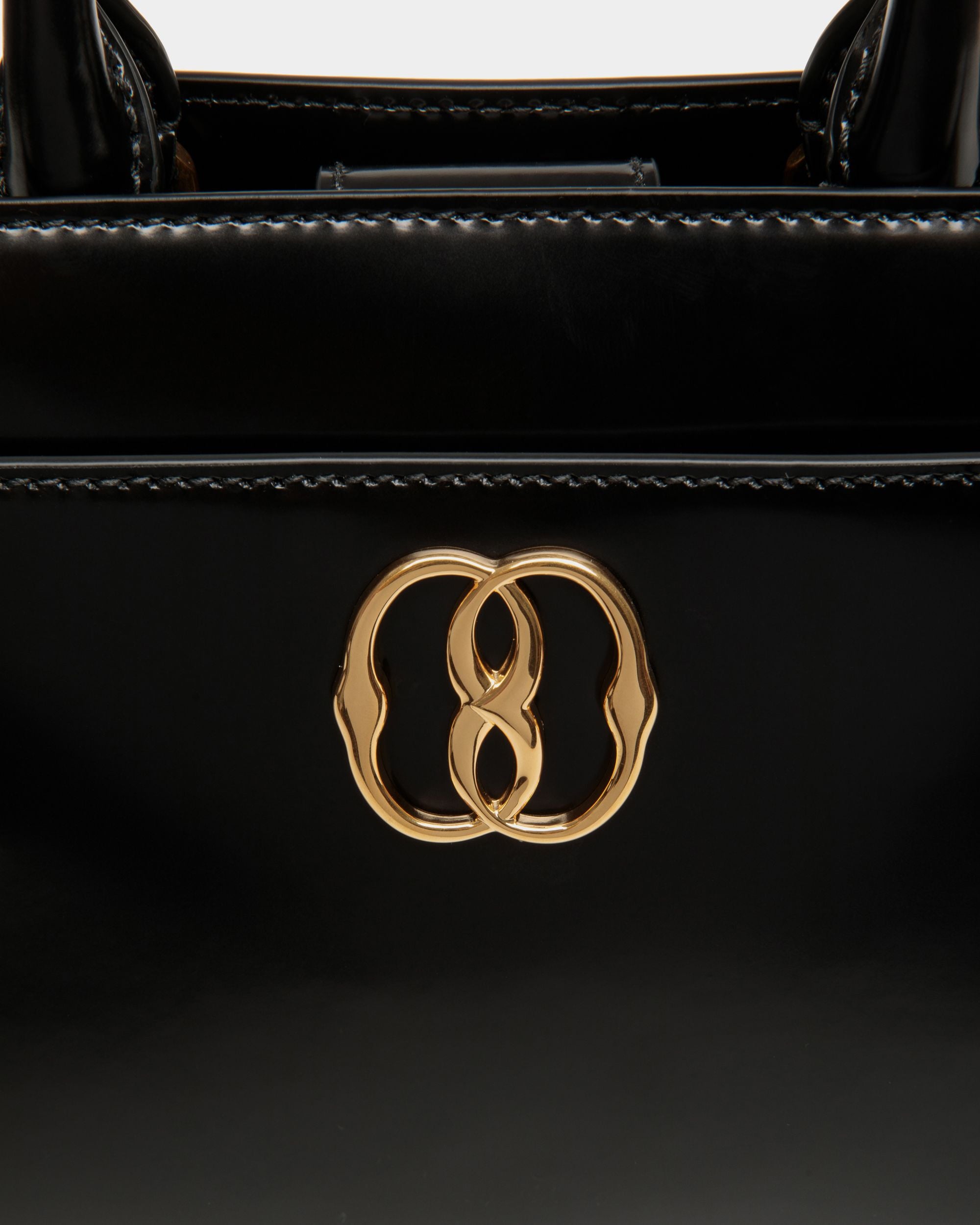 Tote Bag Piccola Emblem In Pelle Spazzolata Nera - Donna - Bally - 06