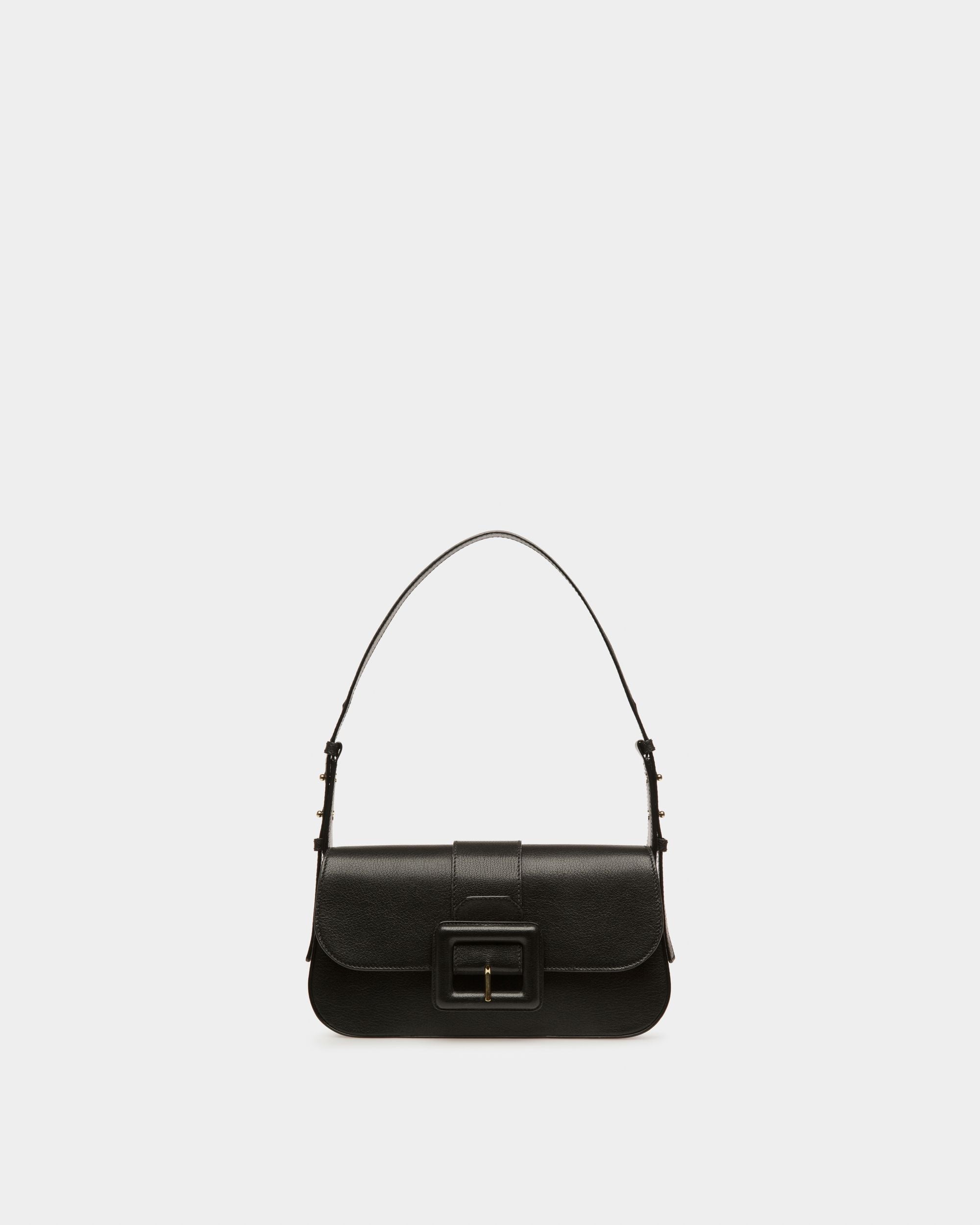 Jadha Sac Porté Épaule En Cuir Noir - Femme - Bally - 01