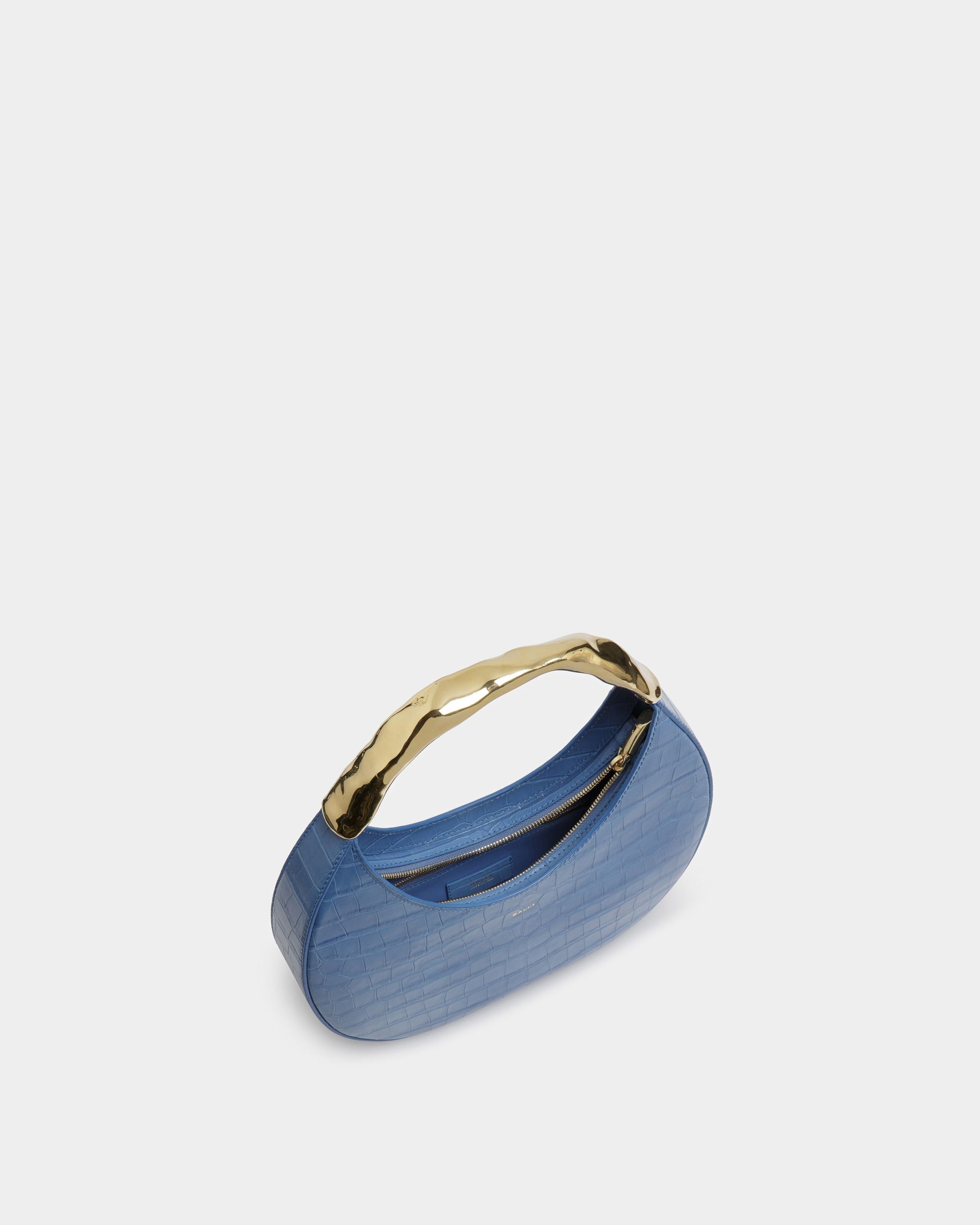 Sac Hobo Baroque En Cuir Blue Kiss - Femme - Bally - 05