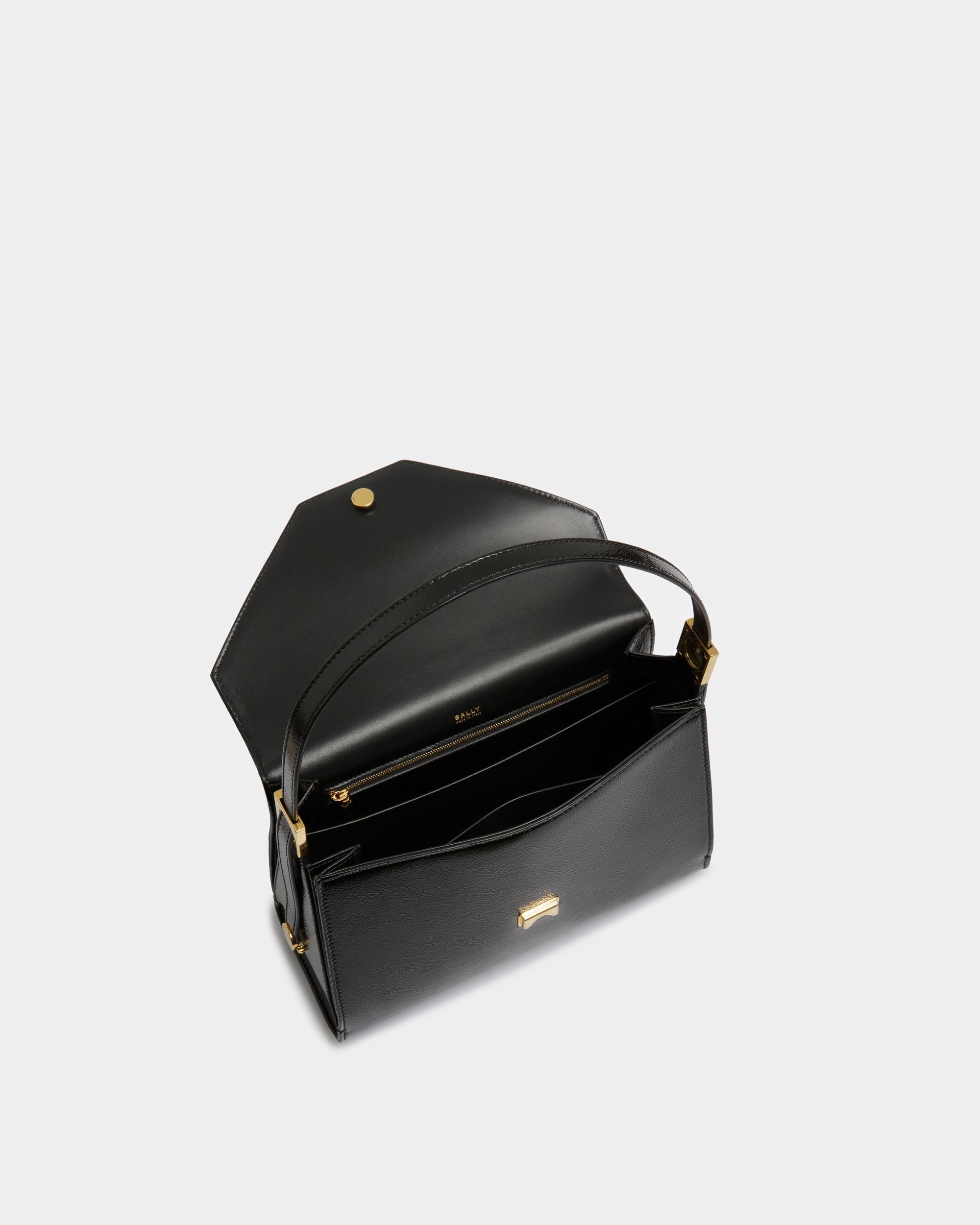 Emblem Schultertasche Aus Leder In Schwarz - Damen - Bally - 04