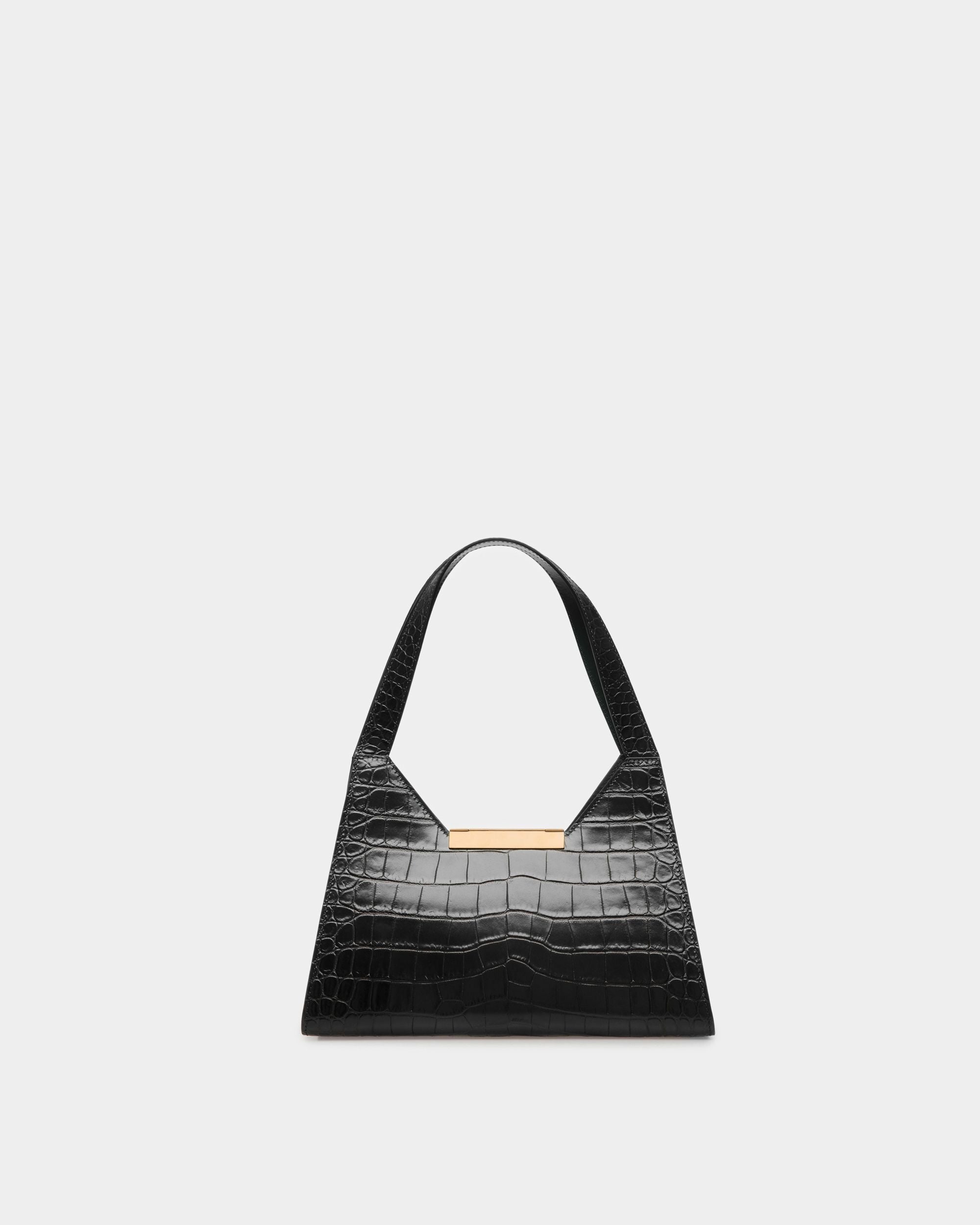 Sac D’épaule Trilliant En Cuir Noir - Femme - Bally - 02