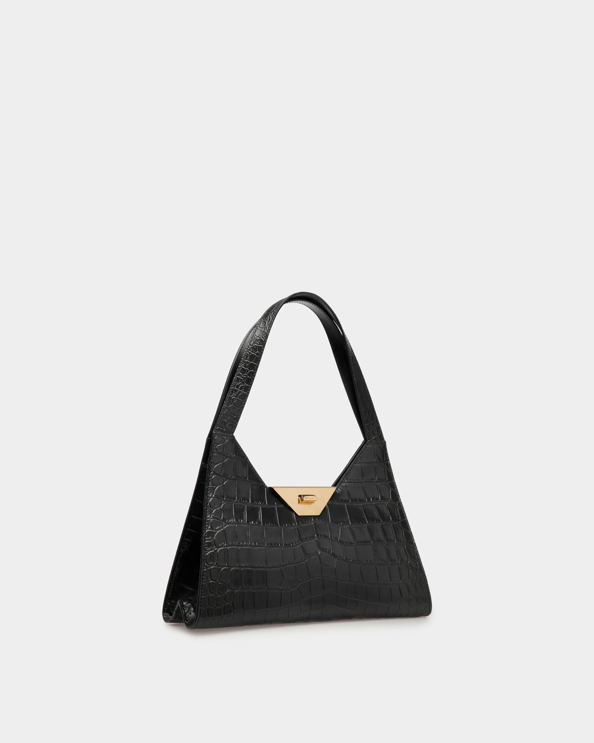 Sac D’épaule Trilliant En Cuir Noir - Femme - Bally - 03