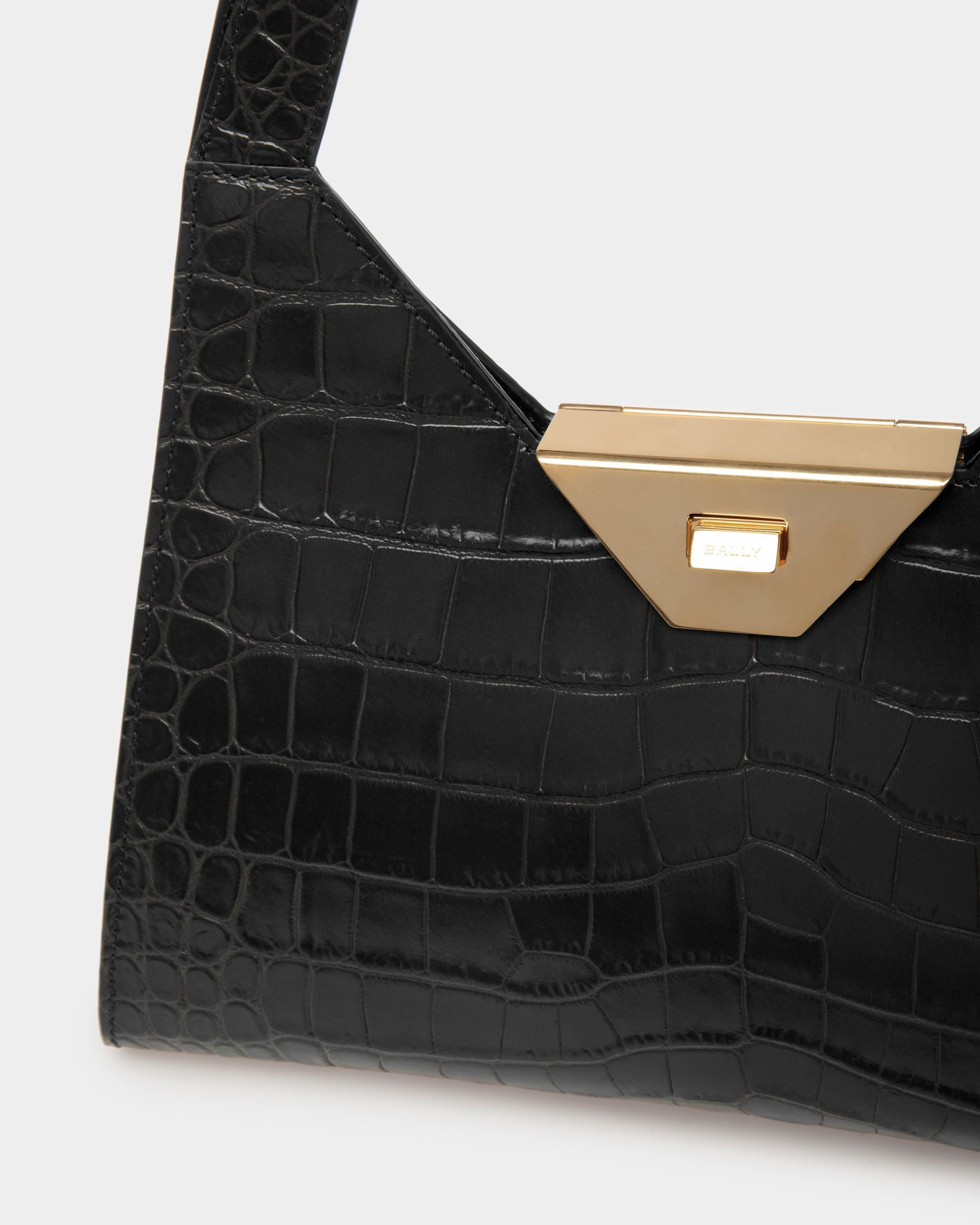 Sac D’épaule Trilliant En Cuir Noir - Femme - Bally - 05