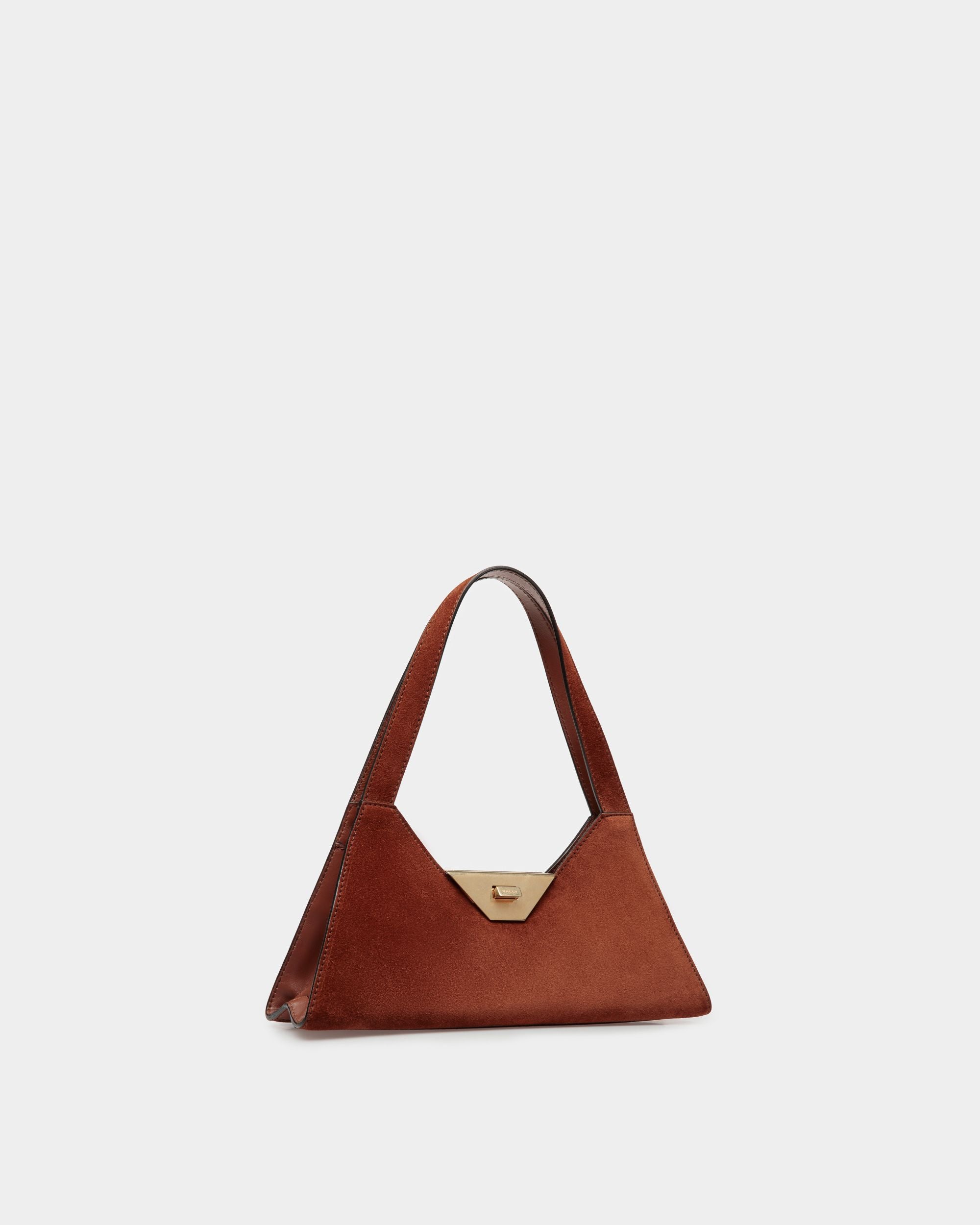 Trilliant Kleine Schultertasche Aus Braunem Veloursleder - Damen - Bally - 04
