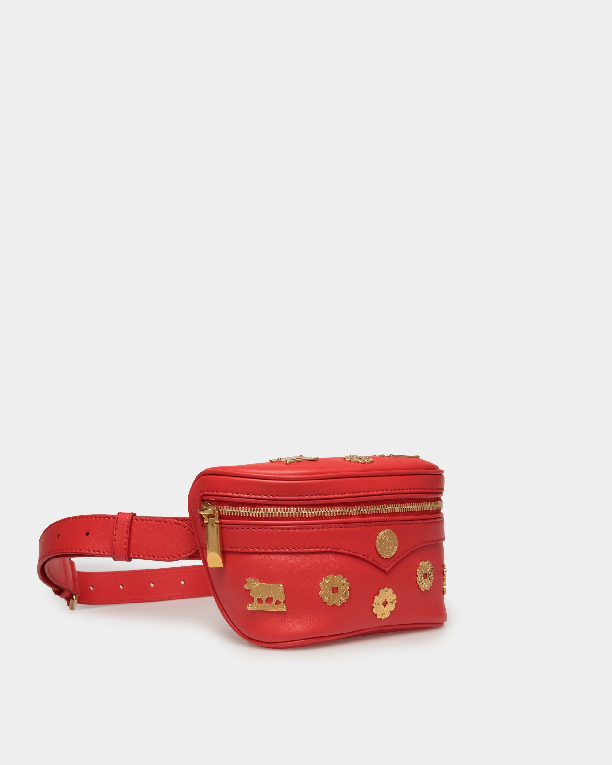 Mountain Belt Bag  in Red Leather - Women's - Bally - 04