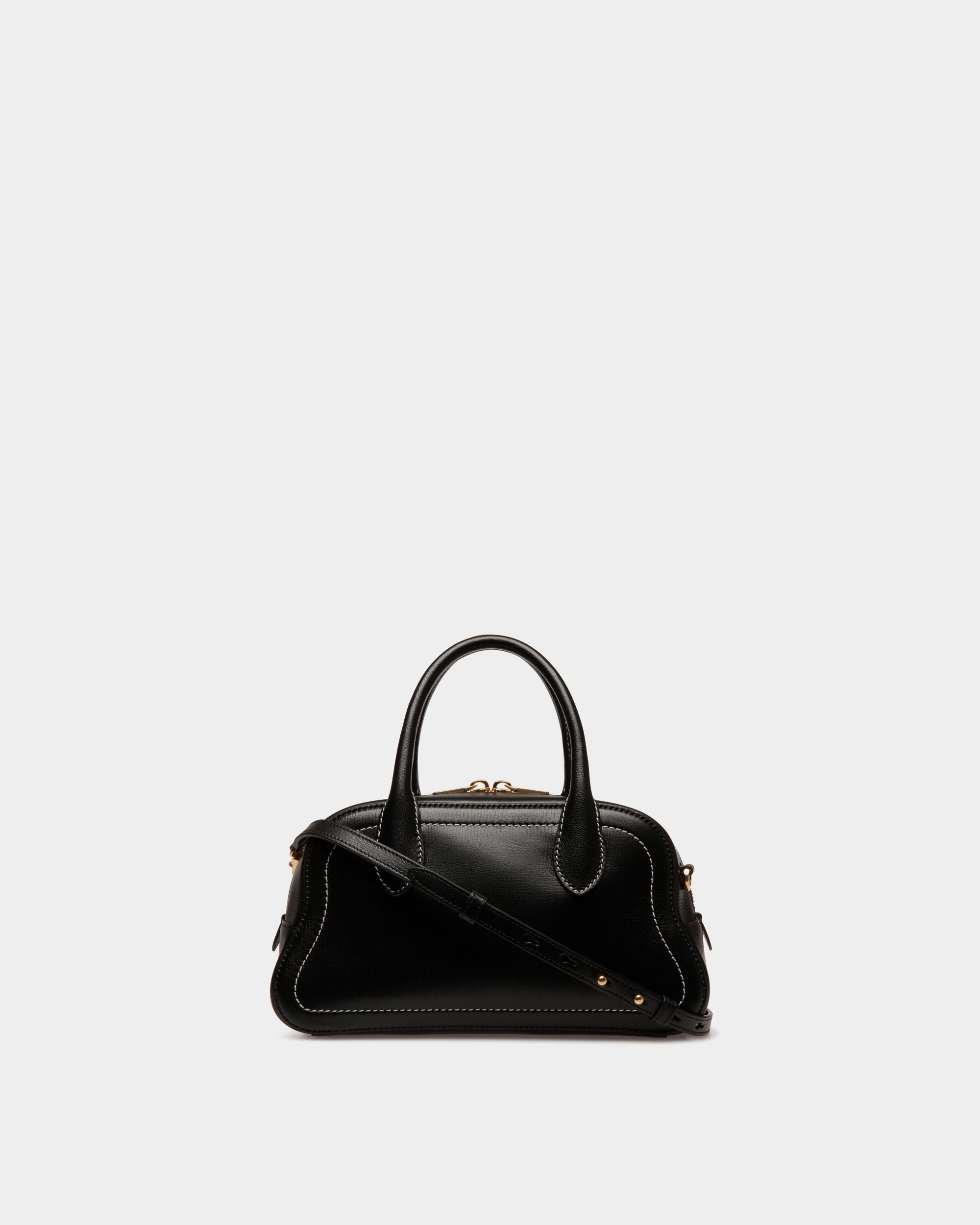 Borsa A Mano Unda In Pelle Granata Nera - Donna - Bally - 03