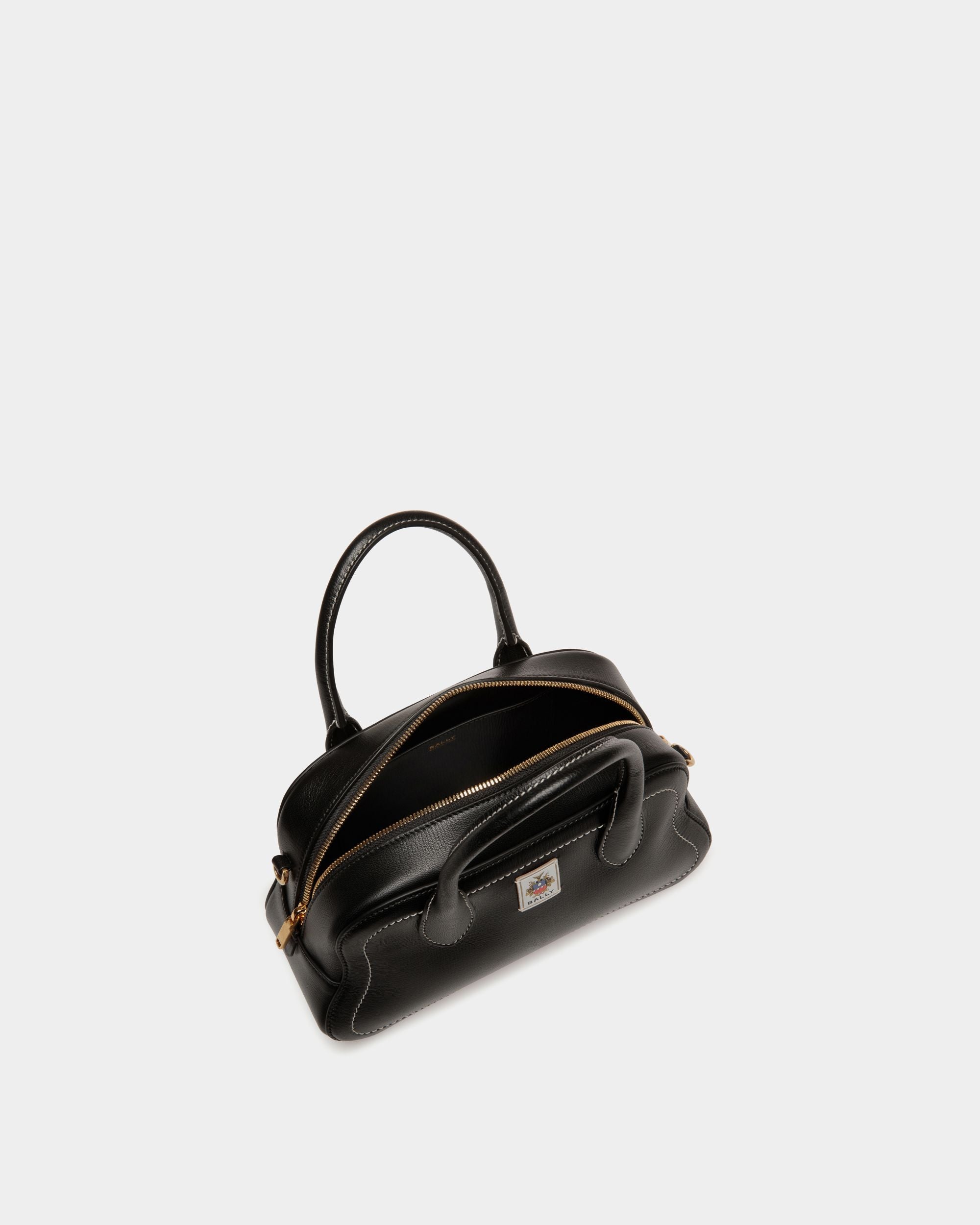 Borsa A Mano Unda In Pelle Granata Nera - Donna - Bally - 05