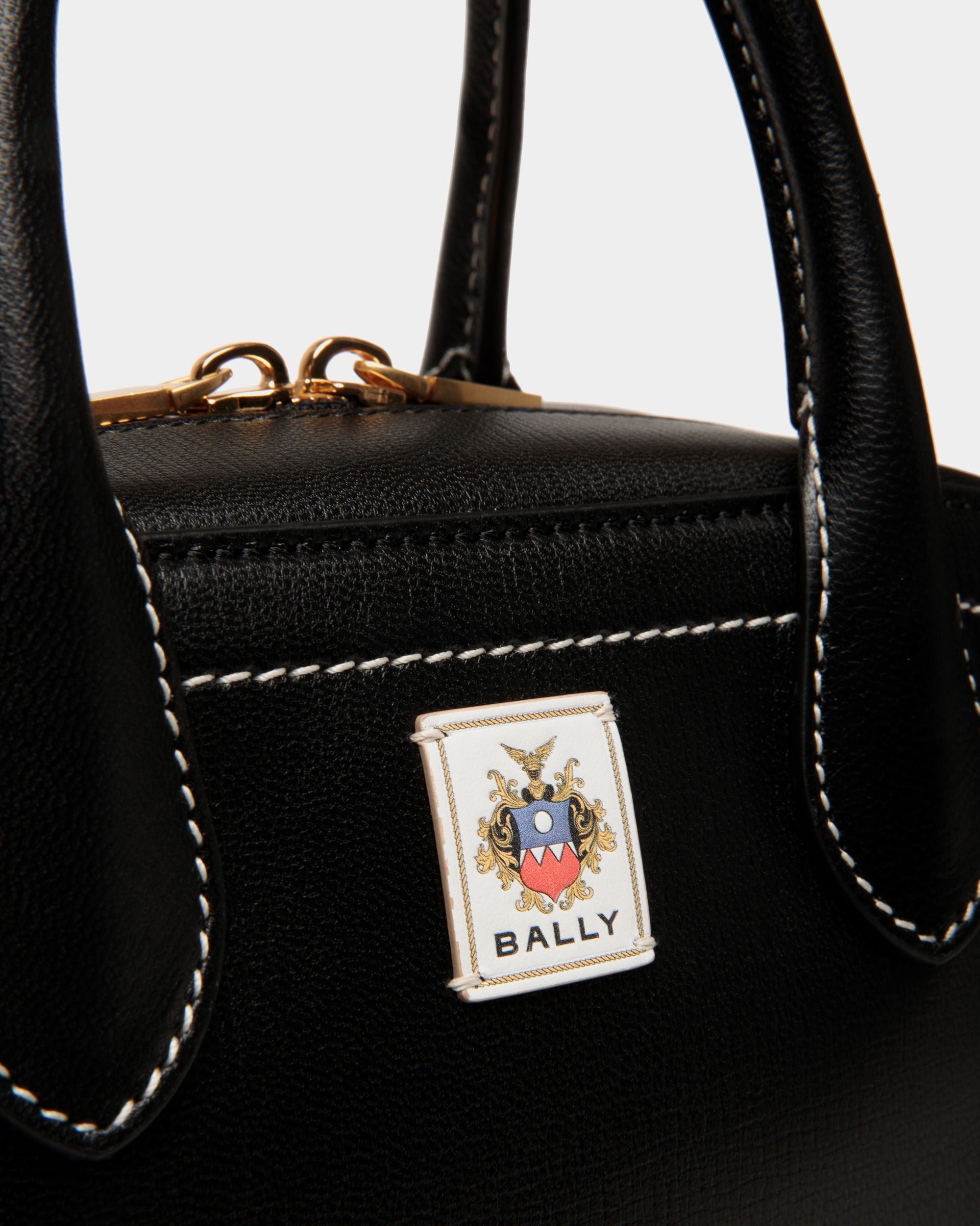 Borsa A Mano Unda In Pelle Granata Nera - Donna - Bally - 06
