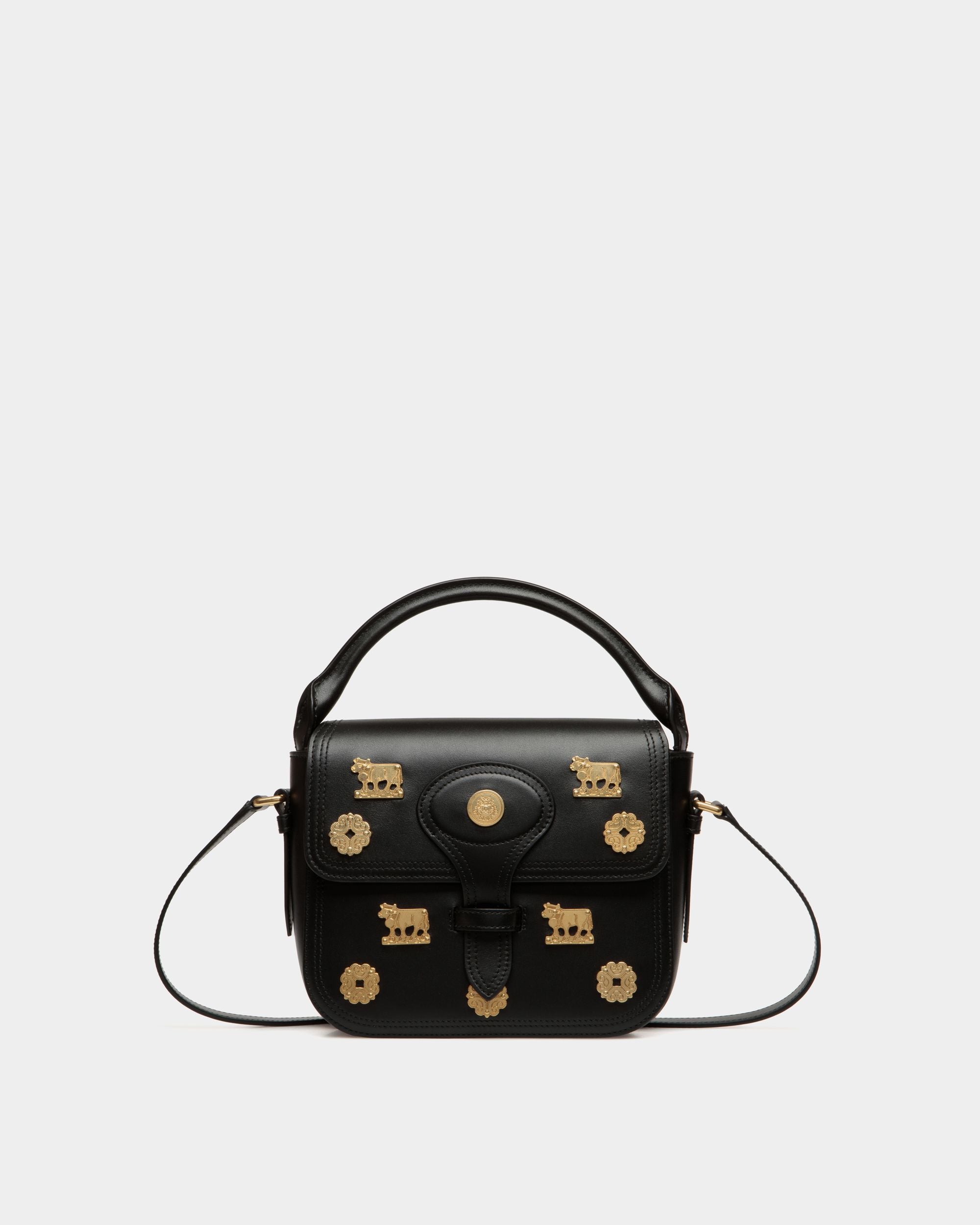 Beckett Minibag In Black Leather with Studs - Women's - Bally - 01