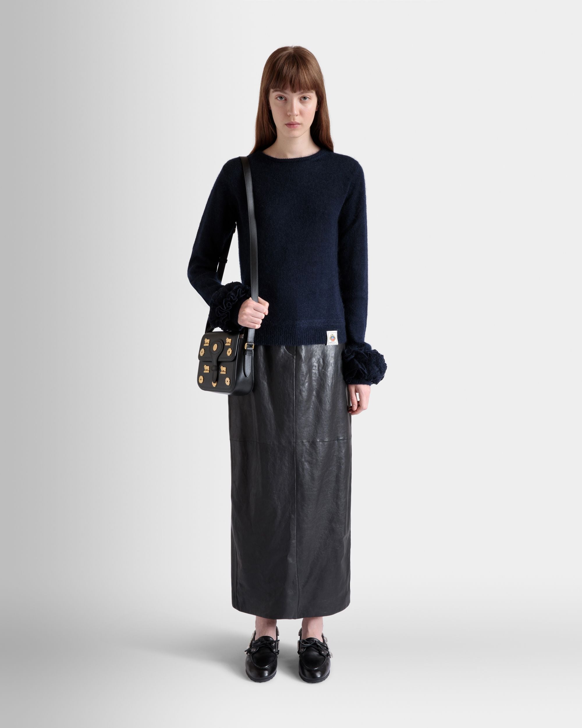 Beckett Minibag In Black Leather with Studs - Women's - Bally - 02