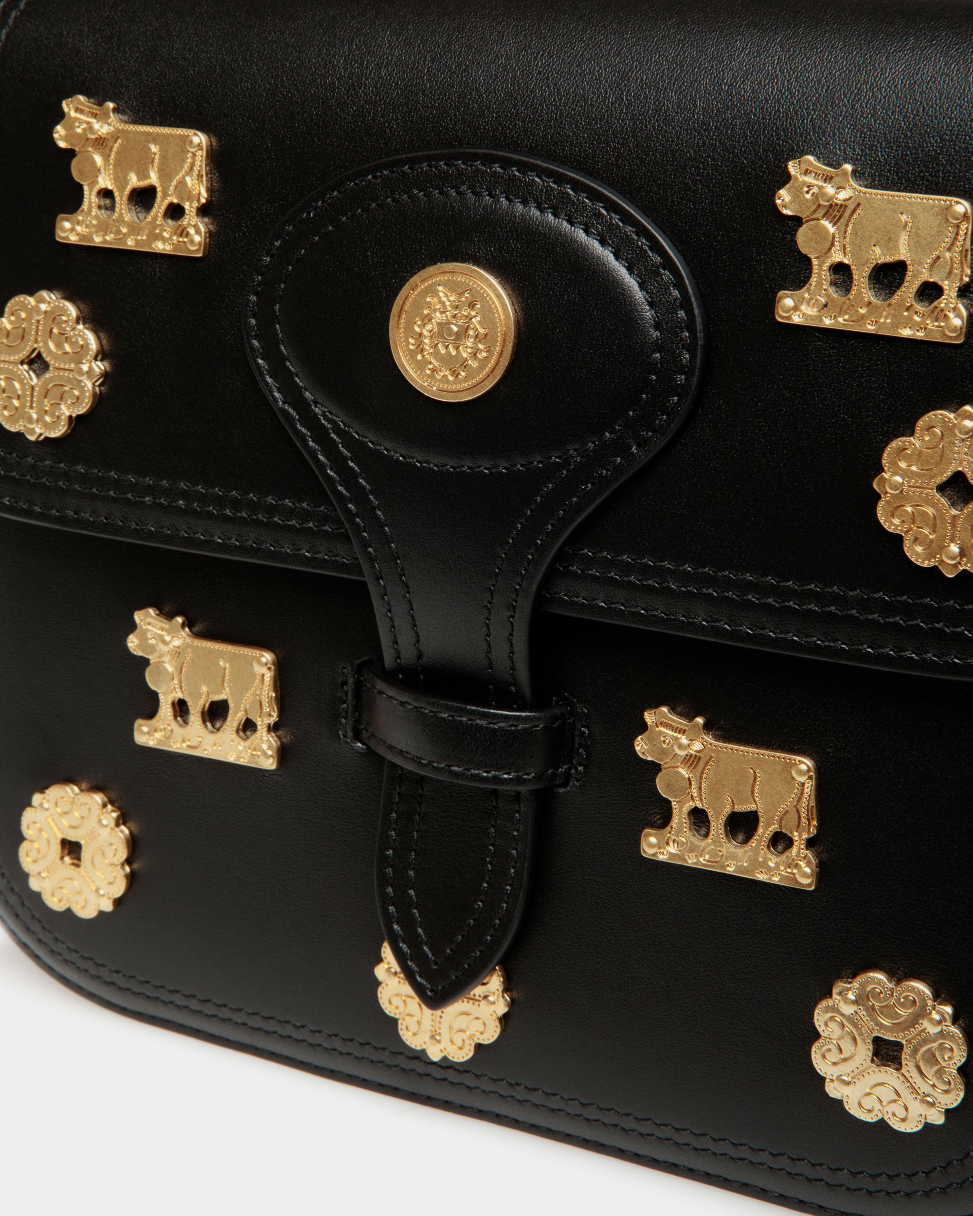 Beckett Minibag In Black Leather with Studs - Women's - Bally - 06