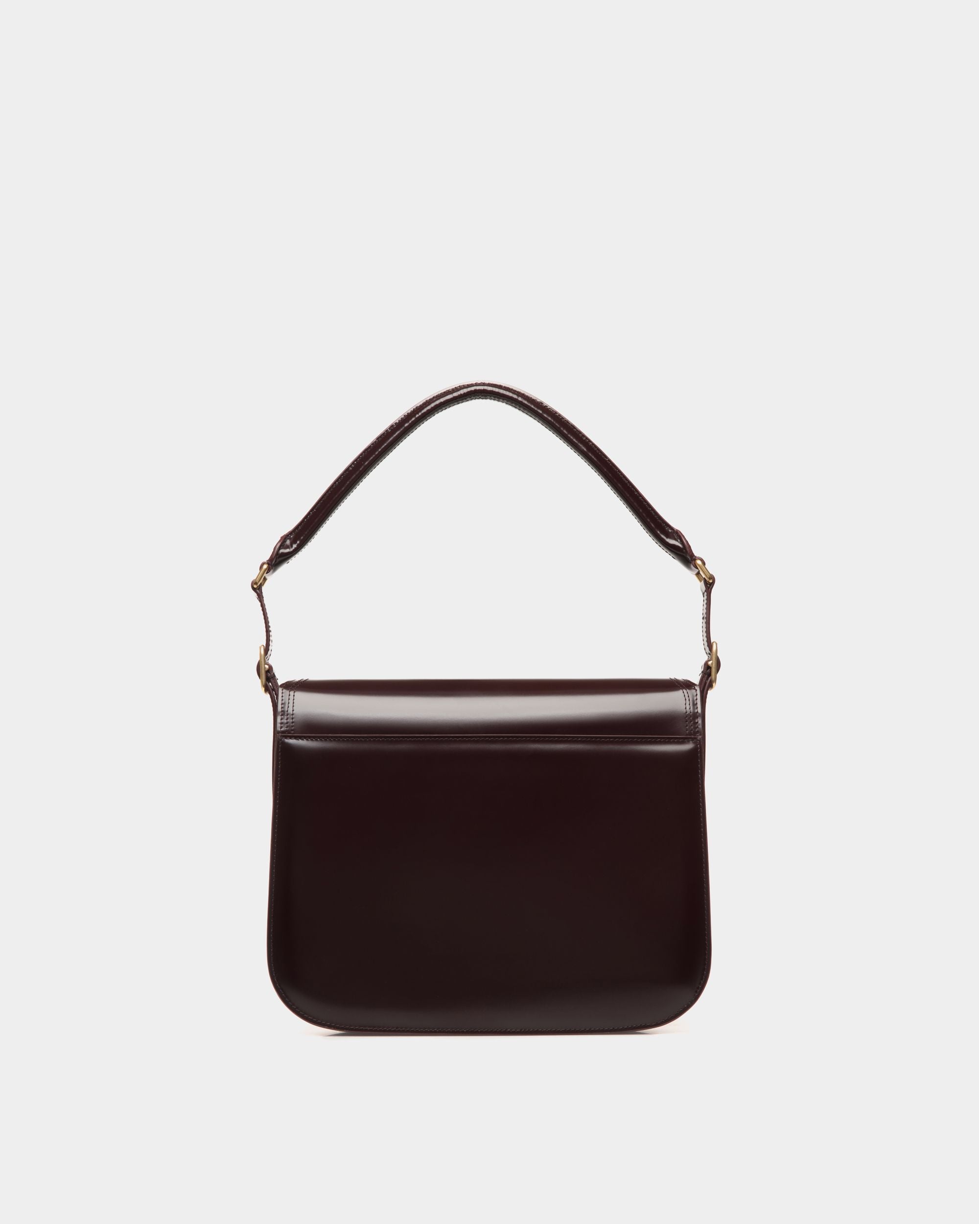 Beckett Shoulder Bag In Deep Burgundy Brushed Leather - Women's - Bally - 02