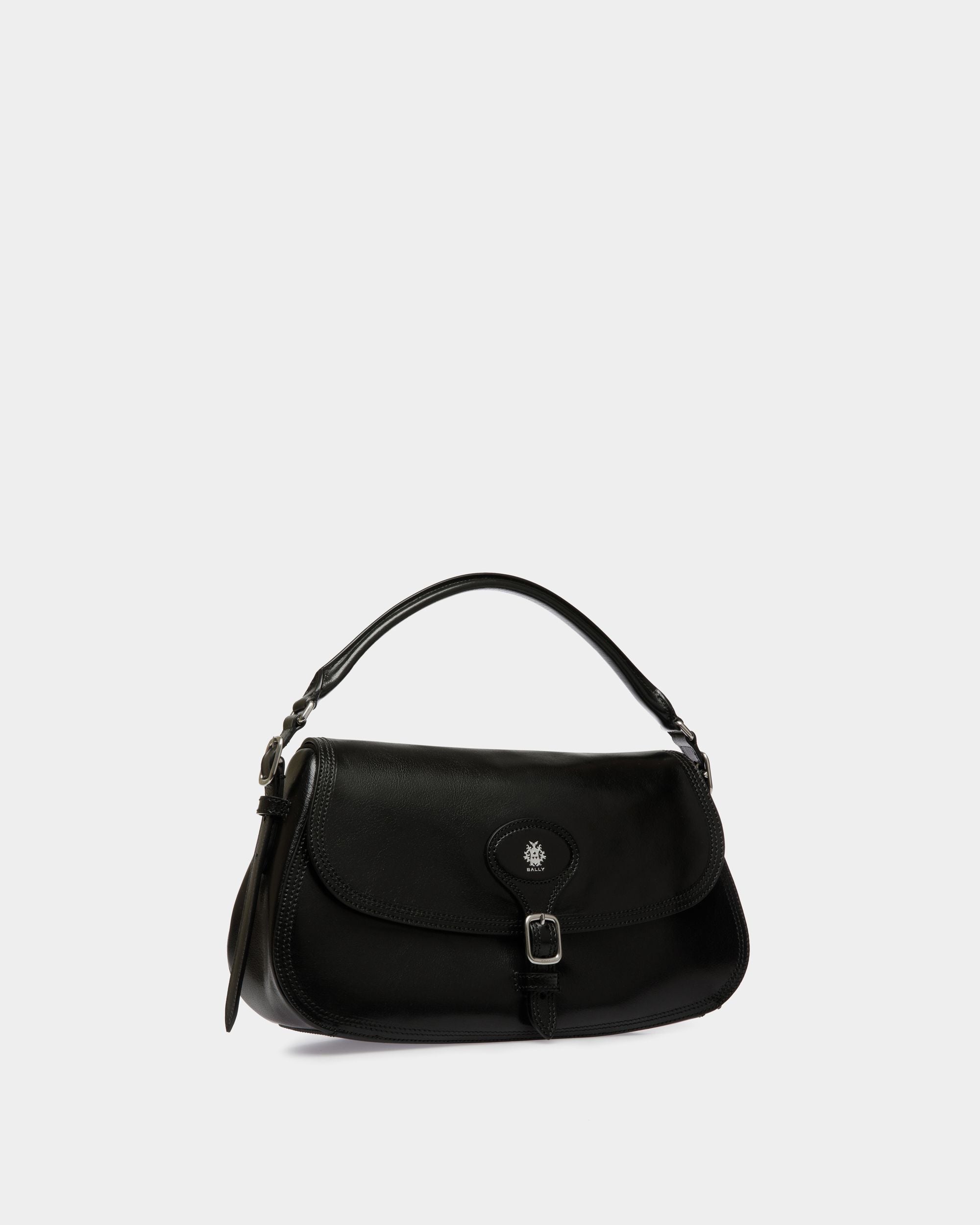 Beckett Shoulder Bag in Black Leather - Women's - Bally - 04