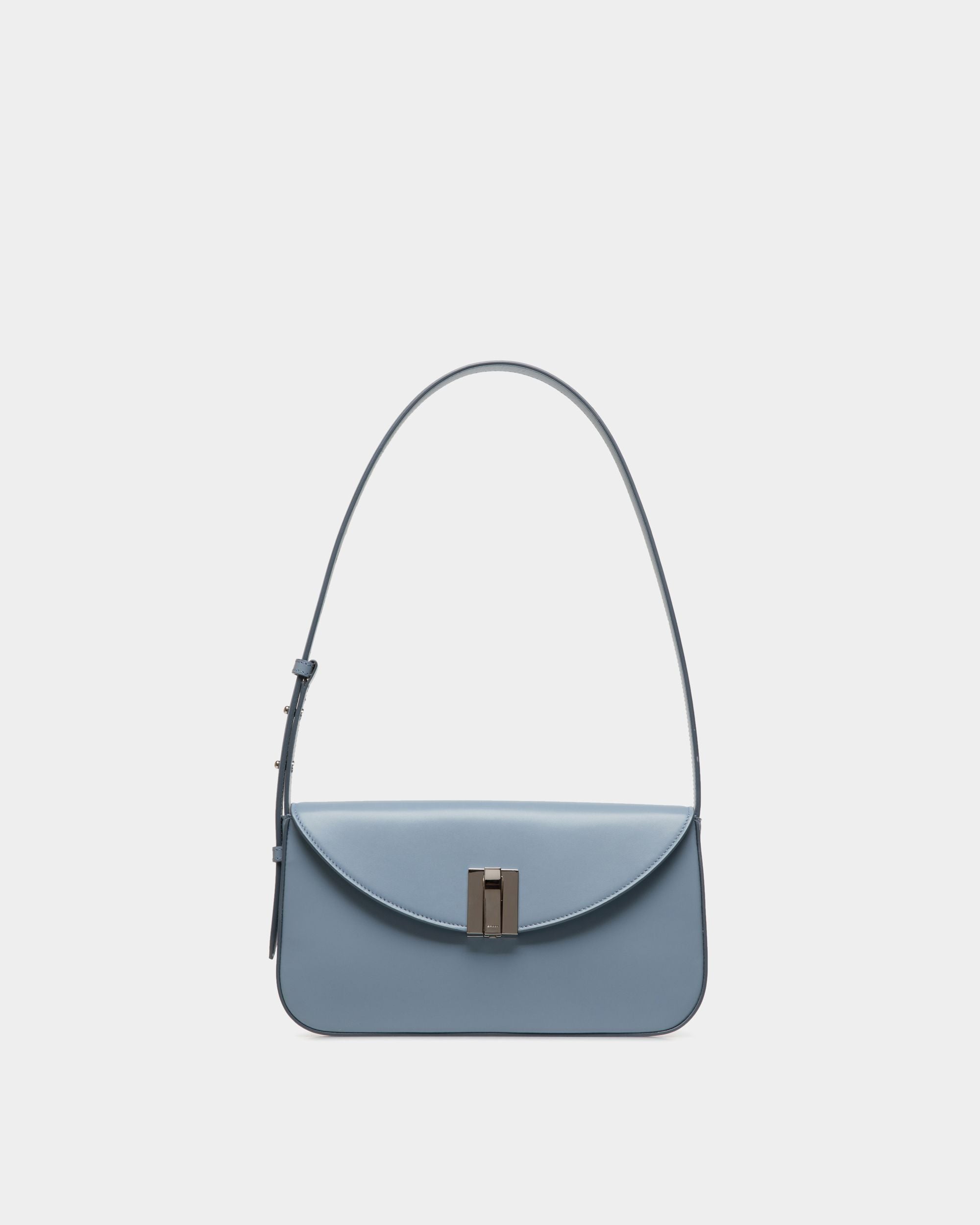 Kleine Schultertasche Ollam Aus Leder In Light Blue - Donna - Bally - 01