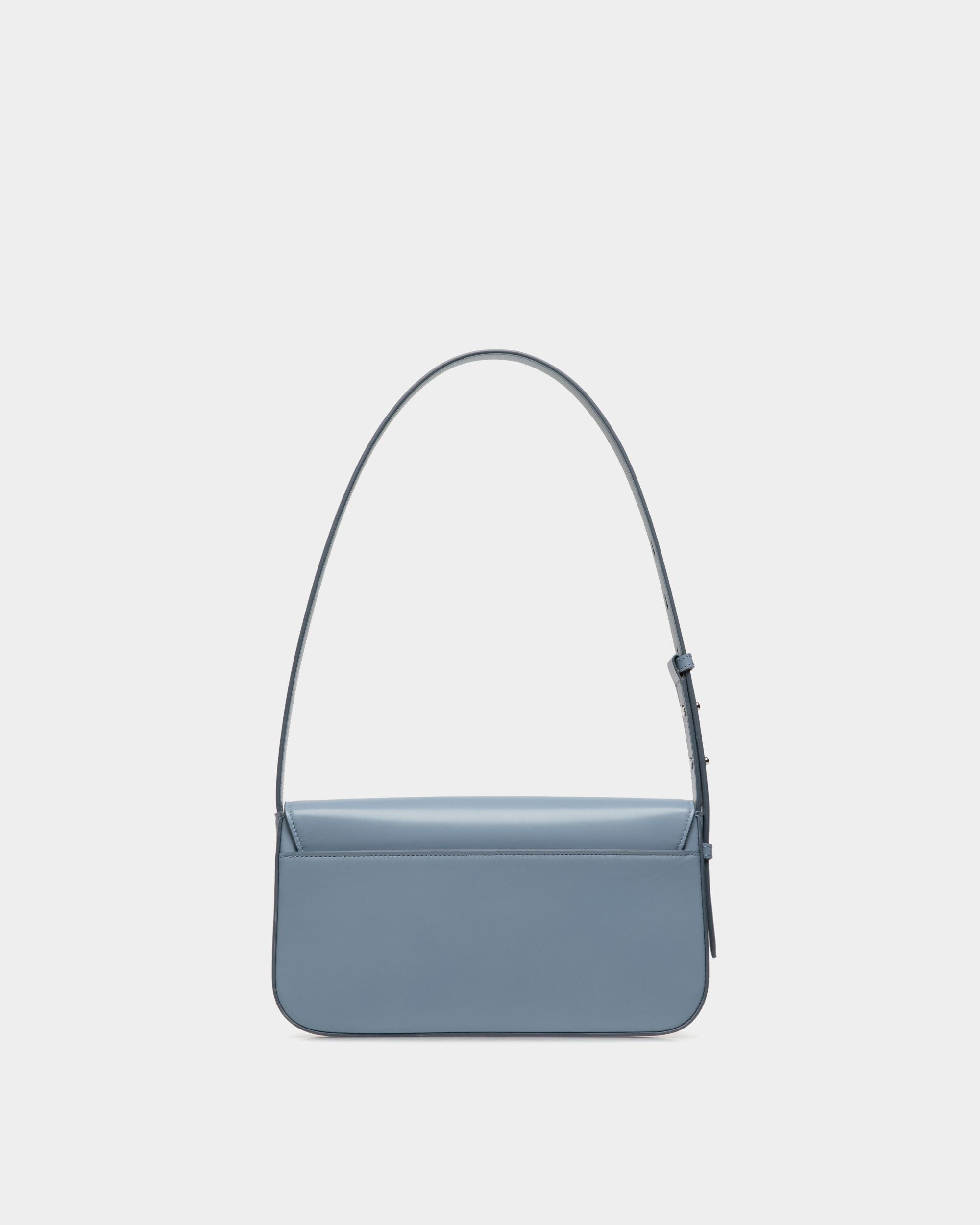 Kleine Schultertasche Ollam Aus Leder In Light Blue - Donna - Bally - 03
