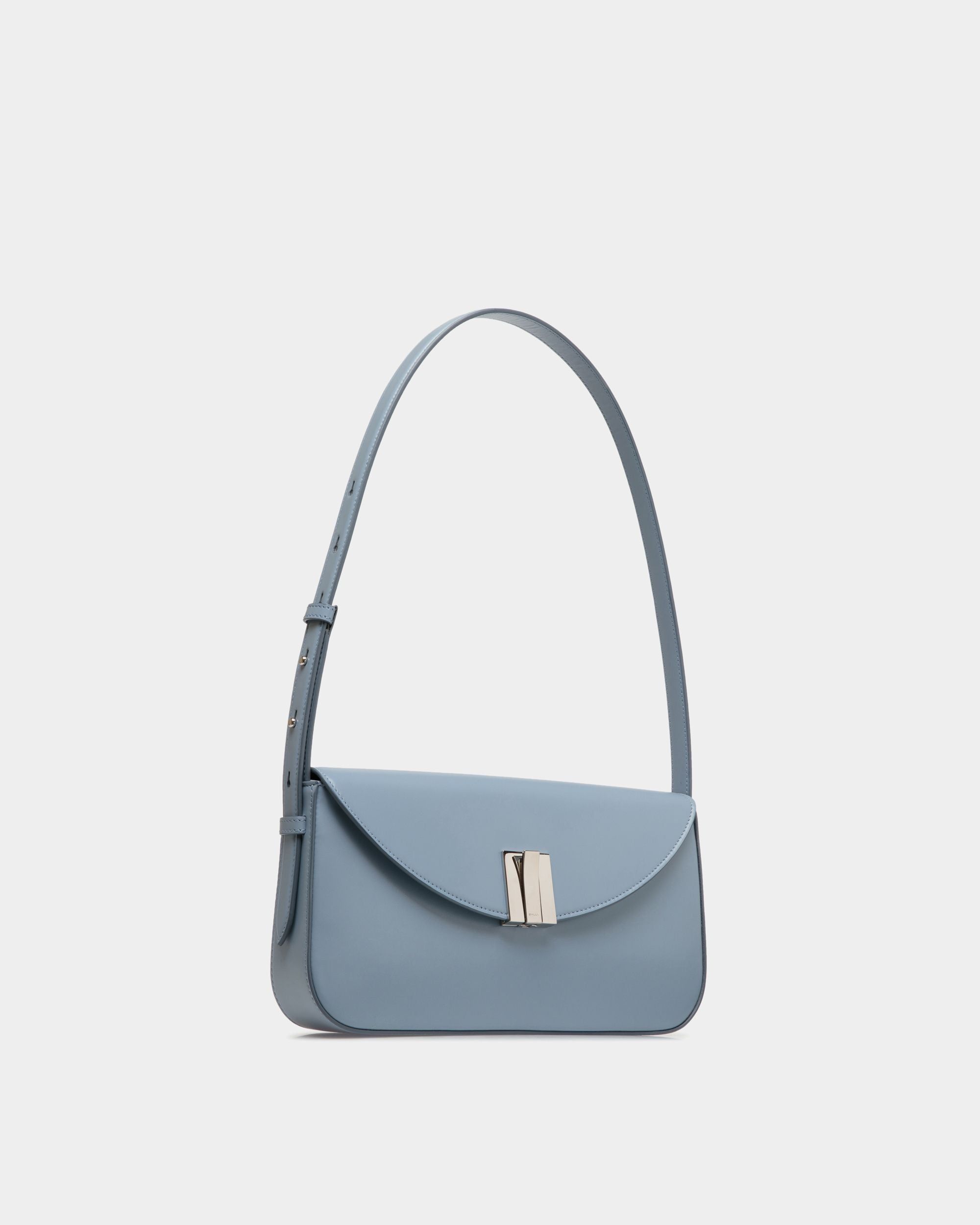 Kleine Schultertasche Ollam Aus Leder In Light Blue - Donna - Bally - 04