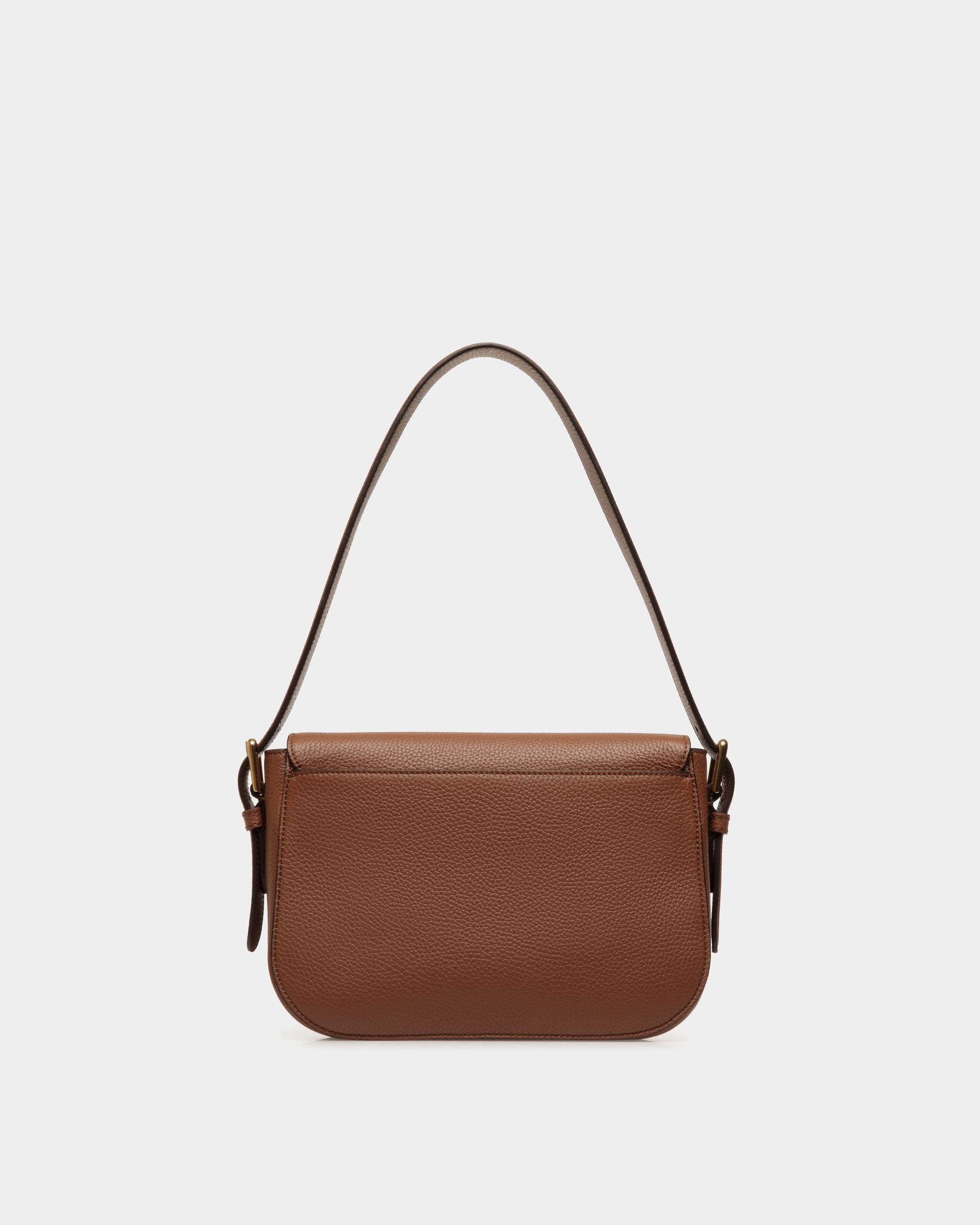 Borsa A Spalla Lock Me In Pelle Granata Marrone - Donna - Bally - 03