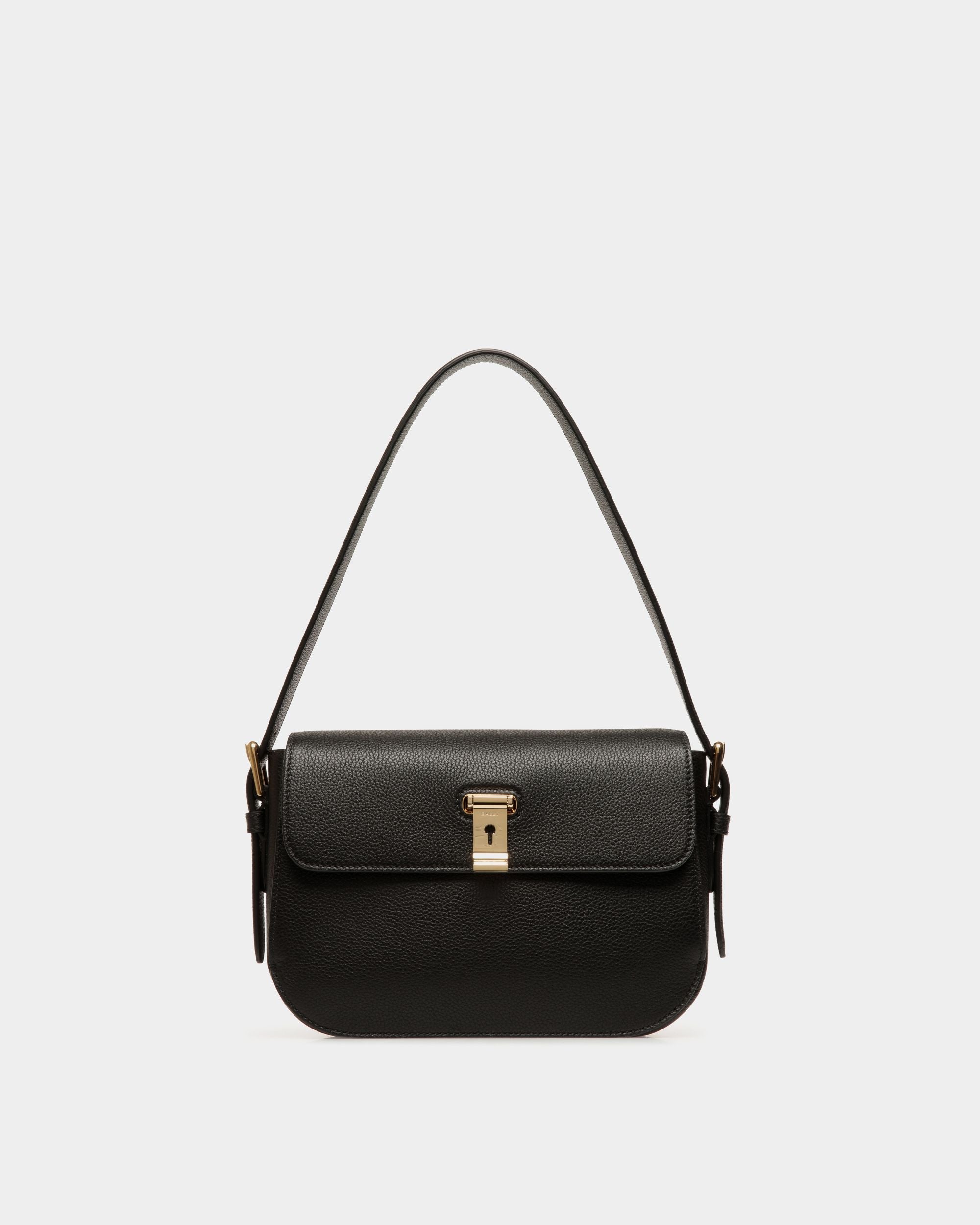 Borsa A Spalla Lock Me In Pelle Granata Nera - Donna - Bally - 01
