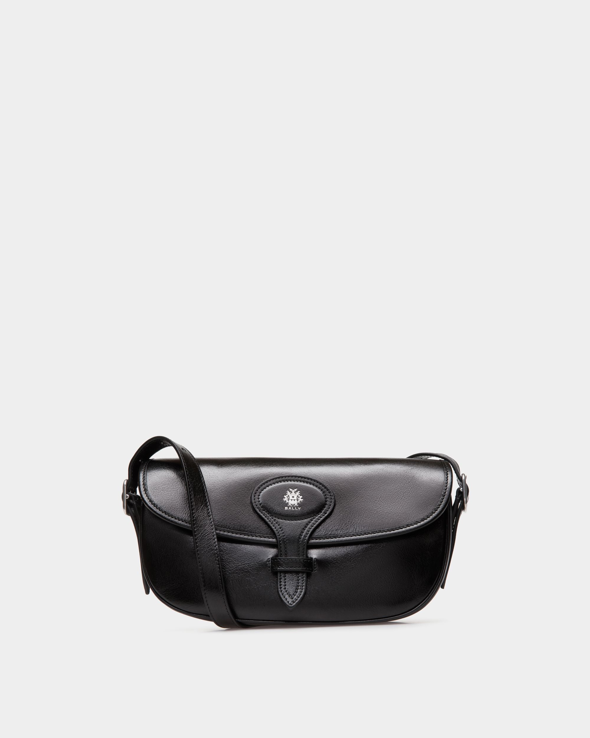 Beckett Crossbody Bag in Black Leather - Women's - Bally - 01