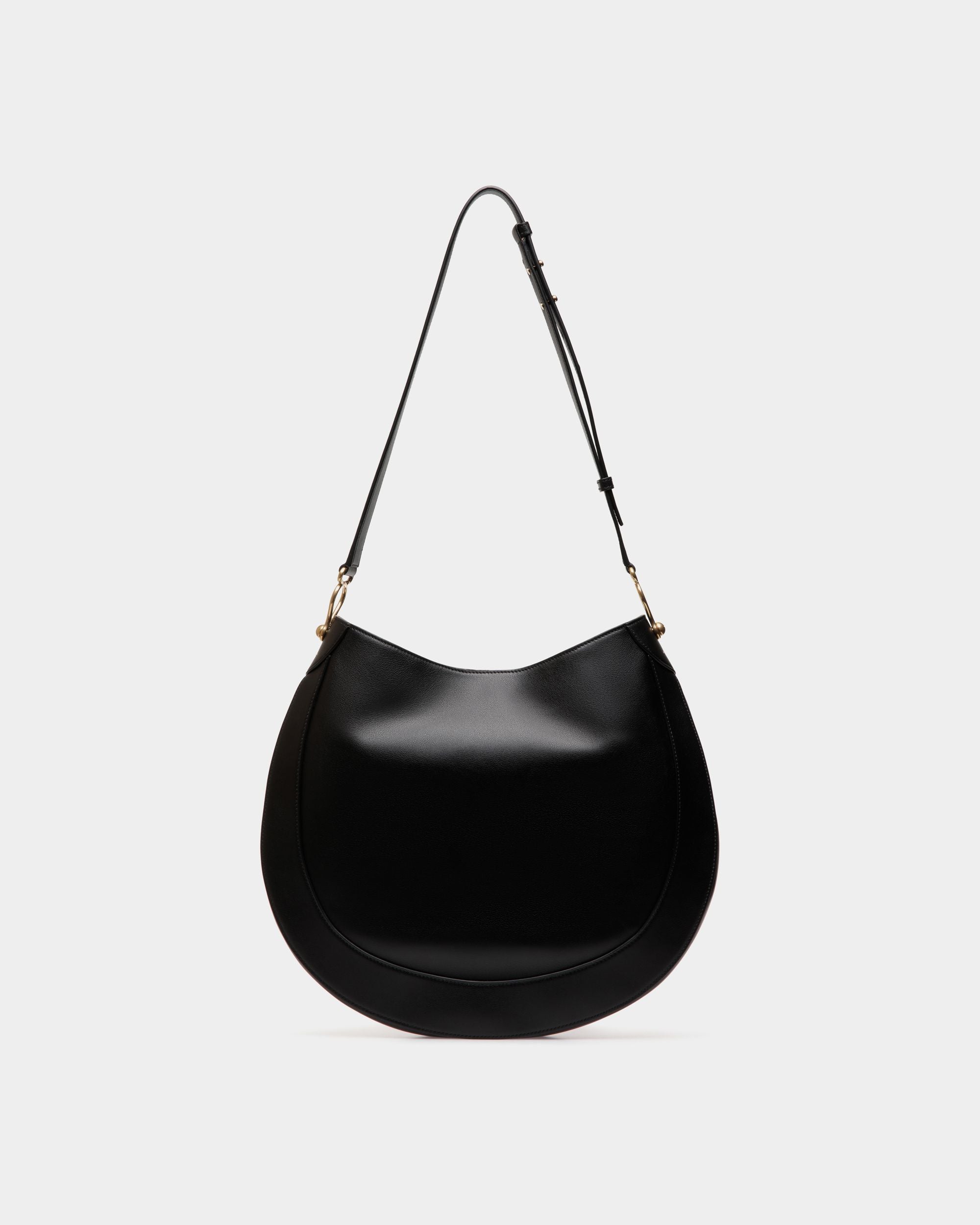 Lune Hobo Bag in Black Leather - Women's - Bally - 03