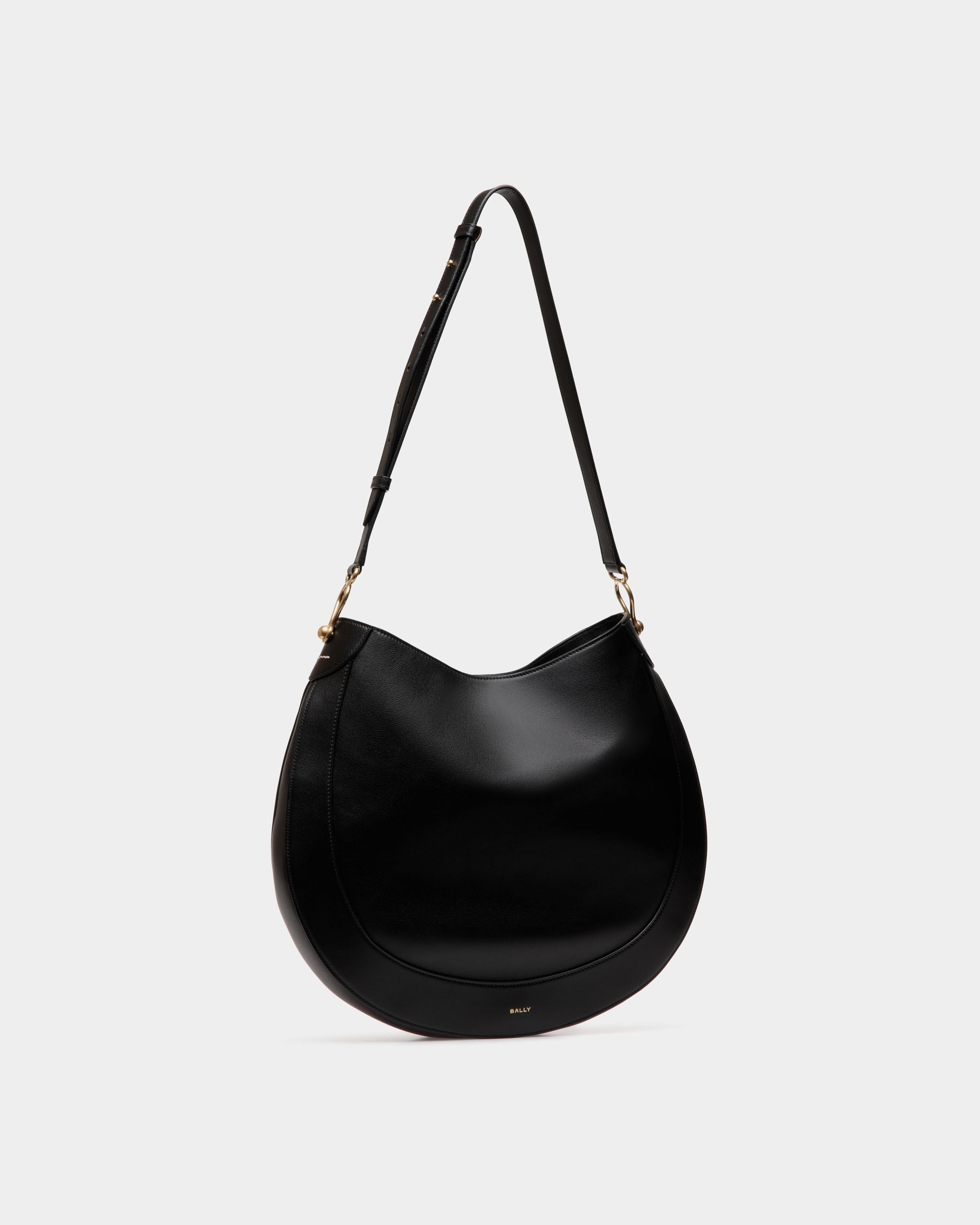 Lune Hobo Bag in Black Leather - Women's - Bally - 04
