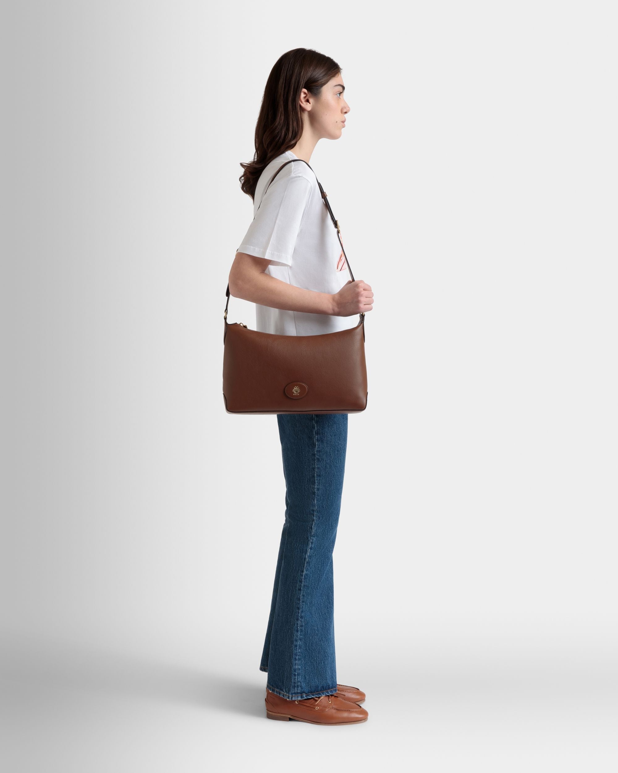 Queen Hobo-Tasche Lune Aus Leder In Braun - Donna - Bally - 02