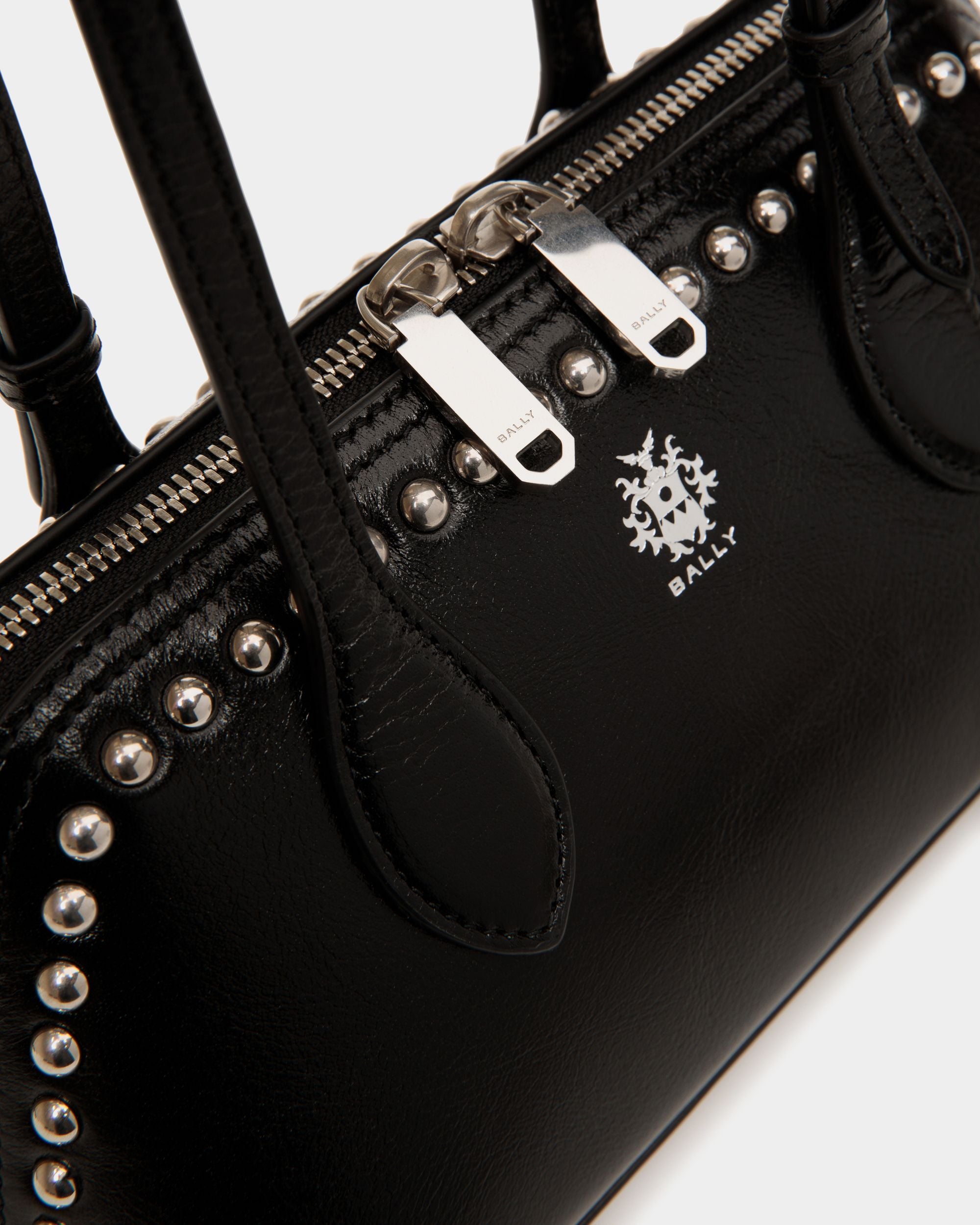 Ray Minibag in Black Leather With Studs - Women's - Bally - 06