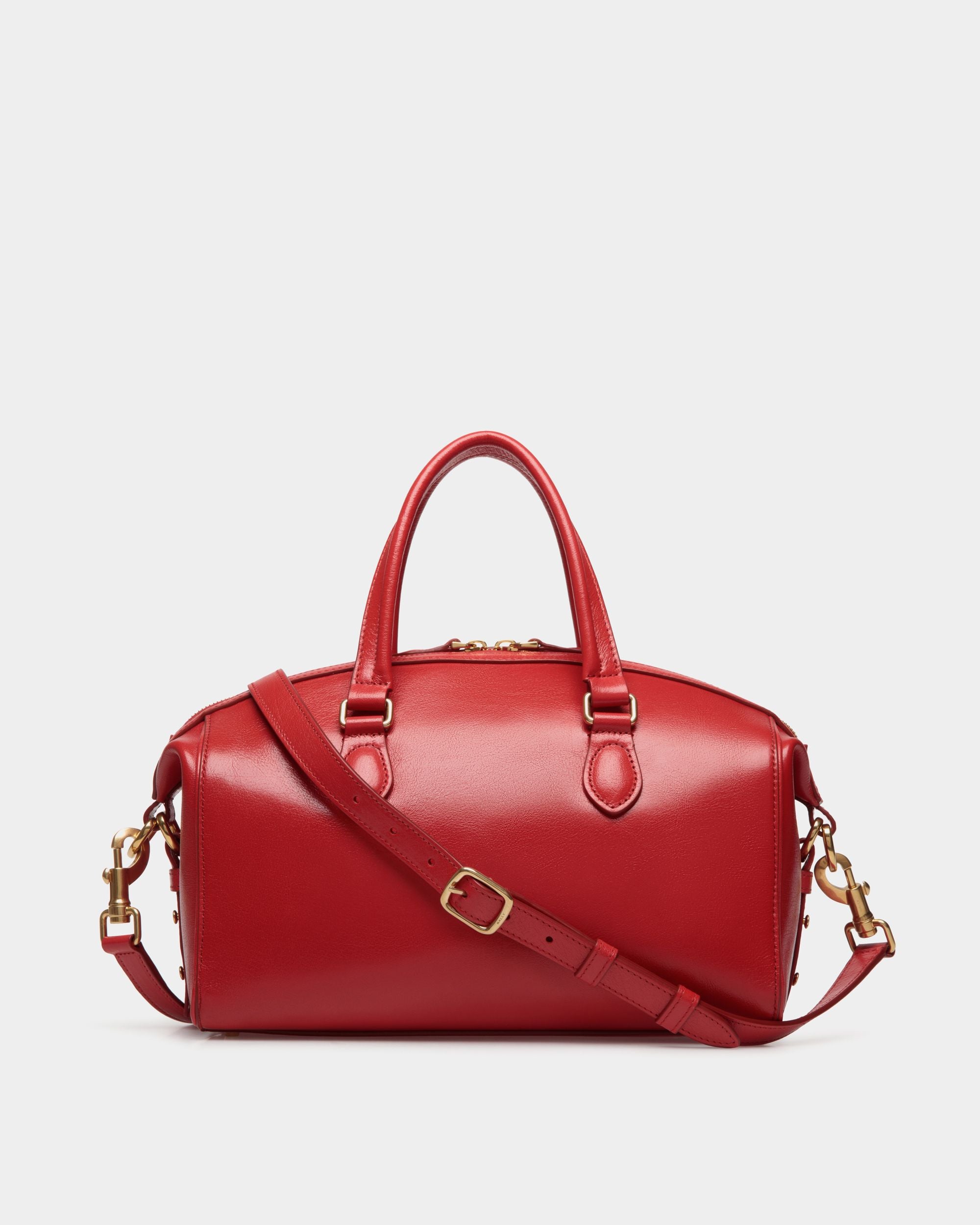 Beckett Top Handle Bag In Red Leather - Women's - Bally - 03