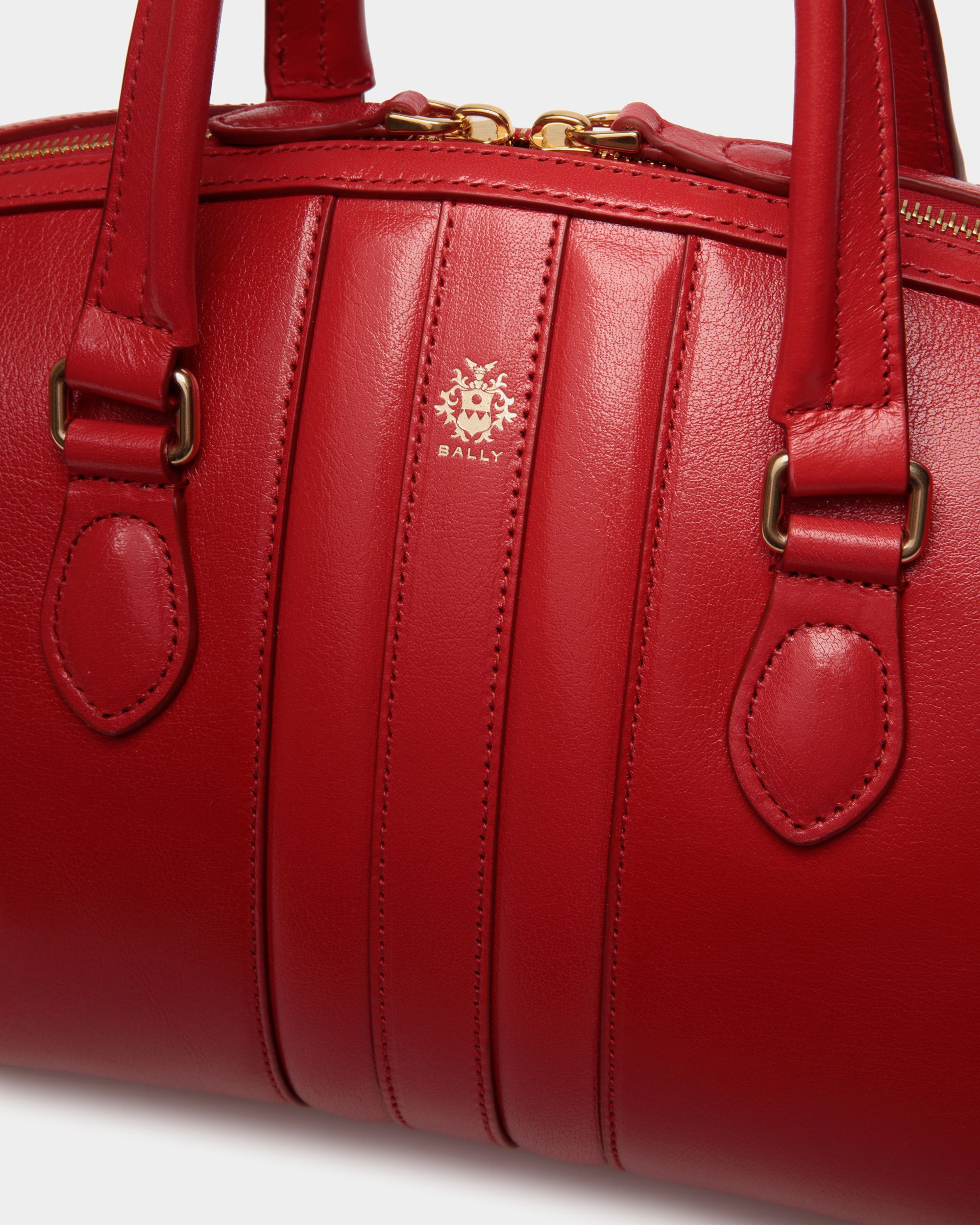 Beckett Top Handle Bag In Red Leather - Women's - Bally - 06