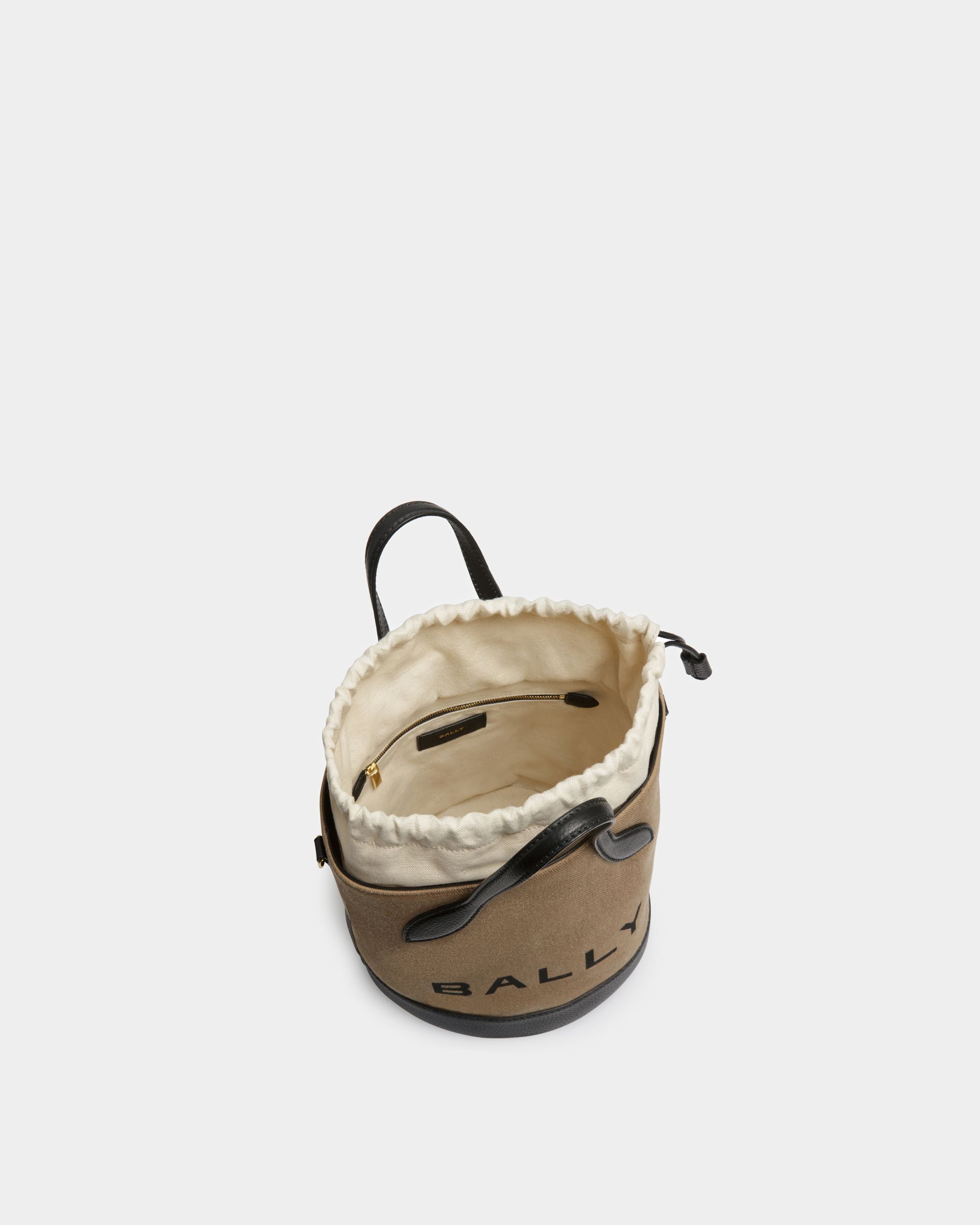 Bar Beuteltasche Aus Stoff in Sand und Schwarz - Damen - Bally - 04