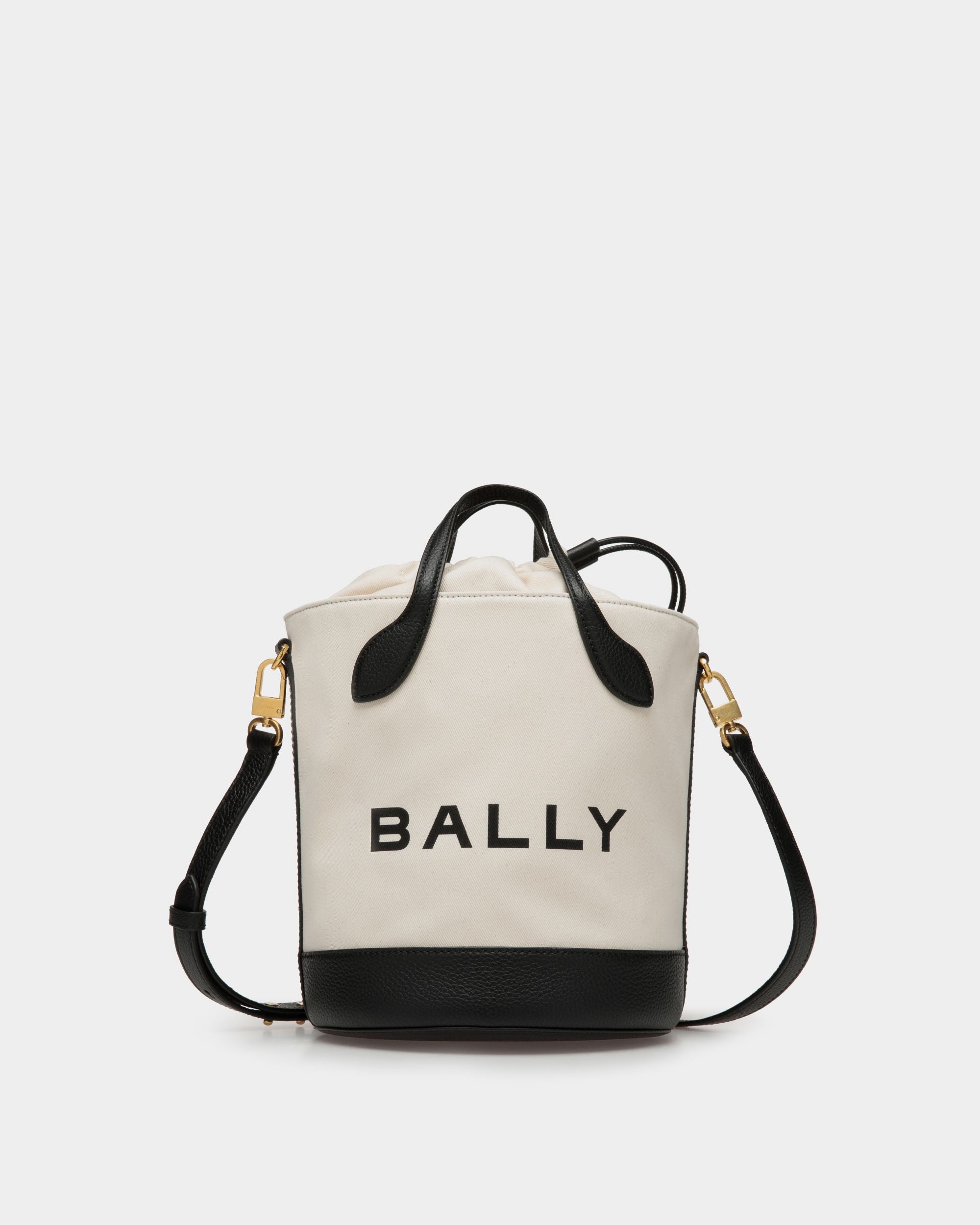 Borsa A Secchiello Bar In Tessuto Color Naturale E Nero - Donna - Bally - 01