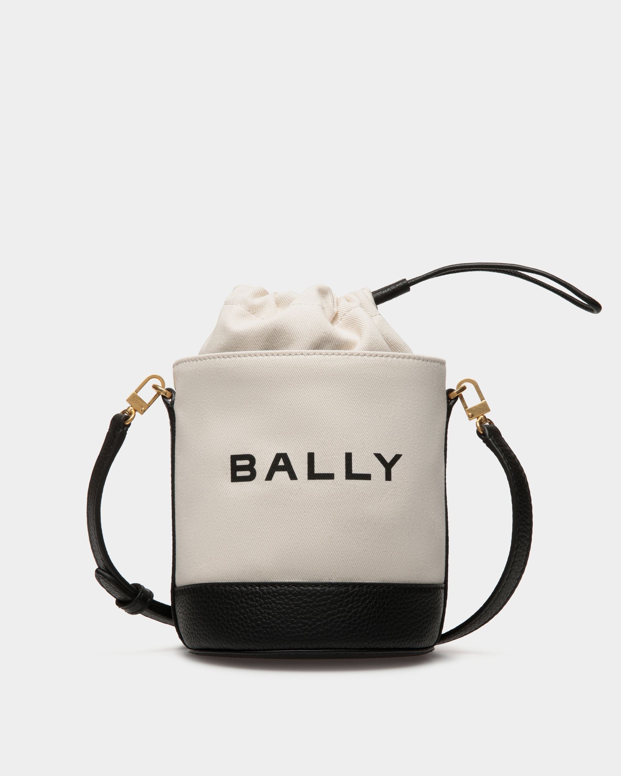 Bar Mini-Beuteltasche Aus Weißem Und Schwarzem Canvas Und Leder - Damen - Bally - 01