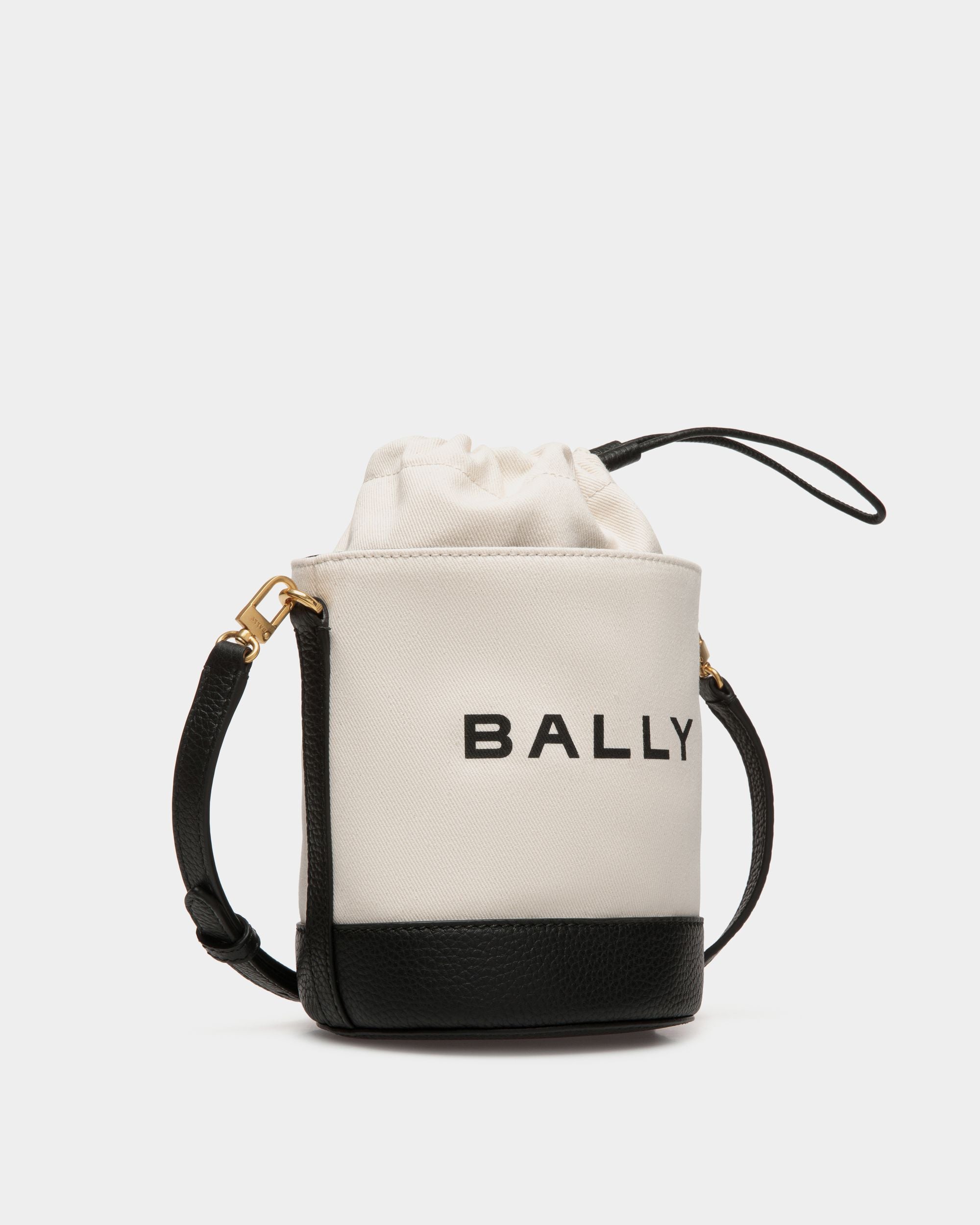 Bar Mini-Beuteltasche Aus Weißem Und Schwarzem Canvas Und Leder - Damen - Bally - 03