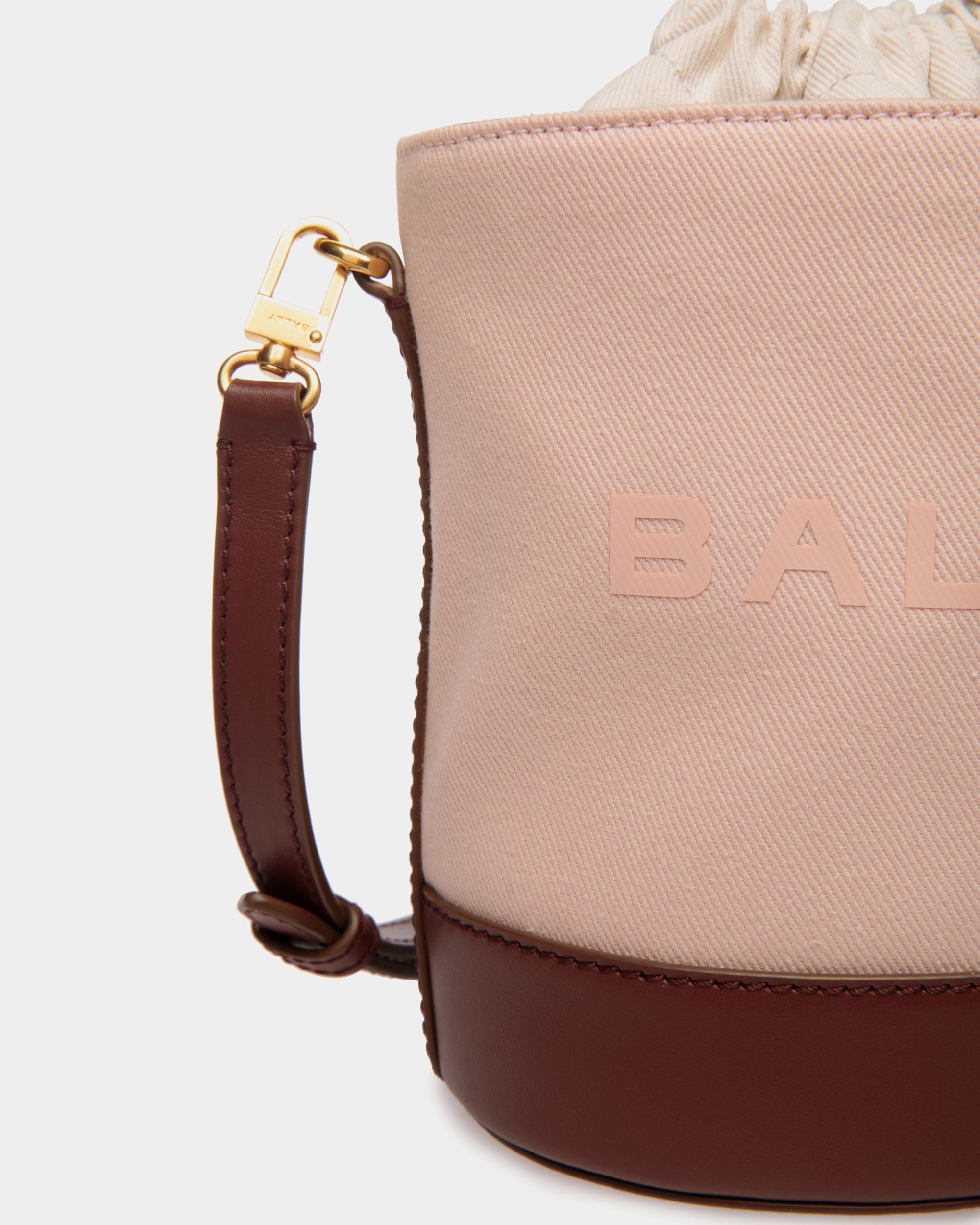 Minisac Seau Bar En Toile Et Cabas Dusty Petal Et Marron - Femme - Bally - 04