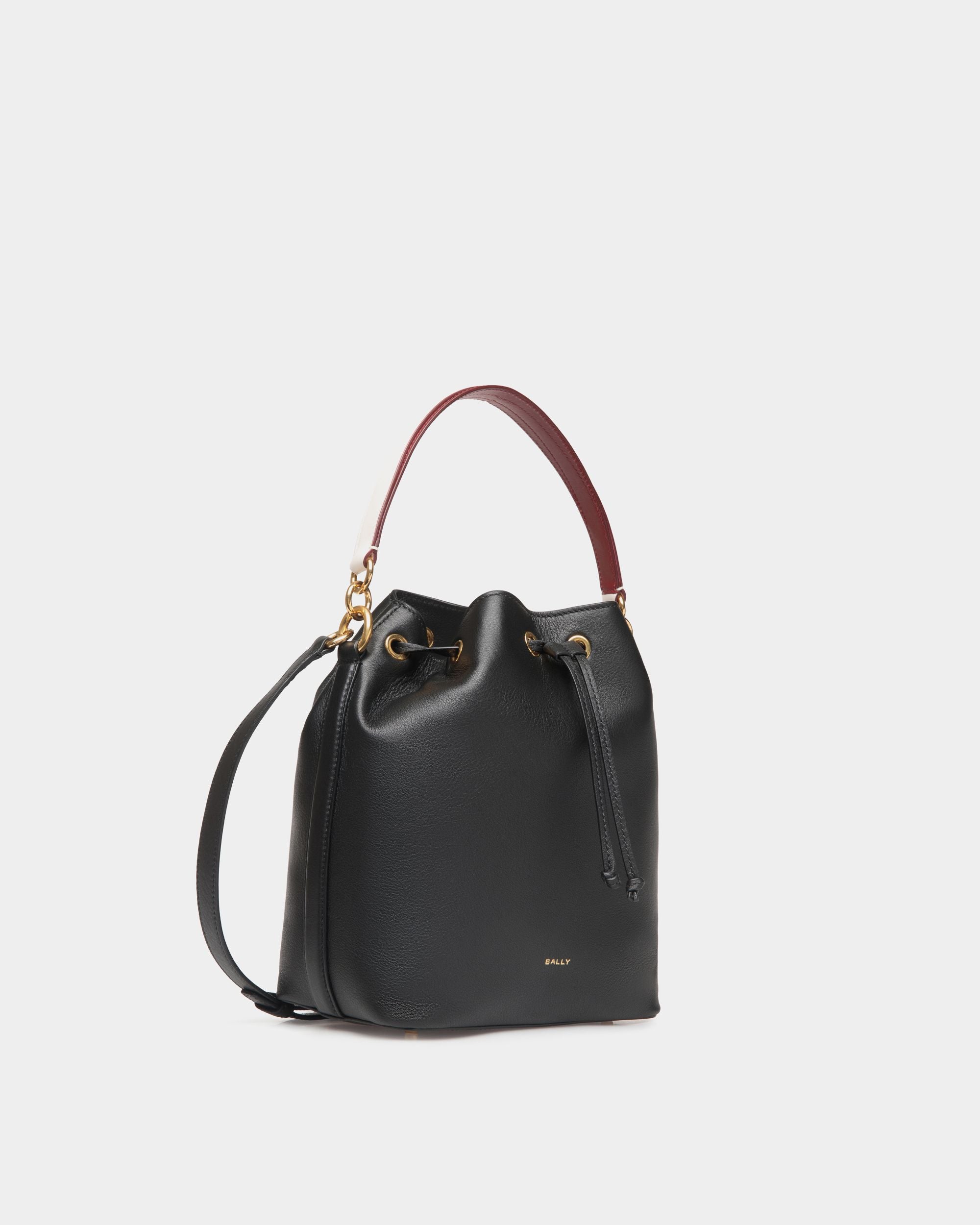 Code Bucket Bag In Black Leather - Women's - Bally - 03